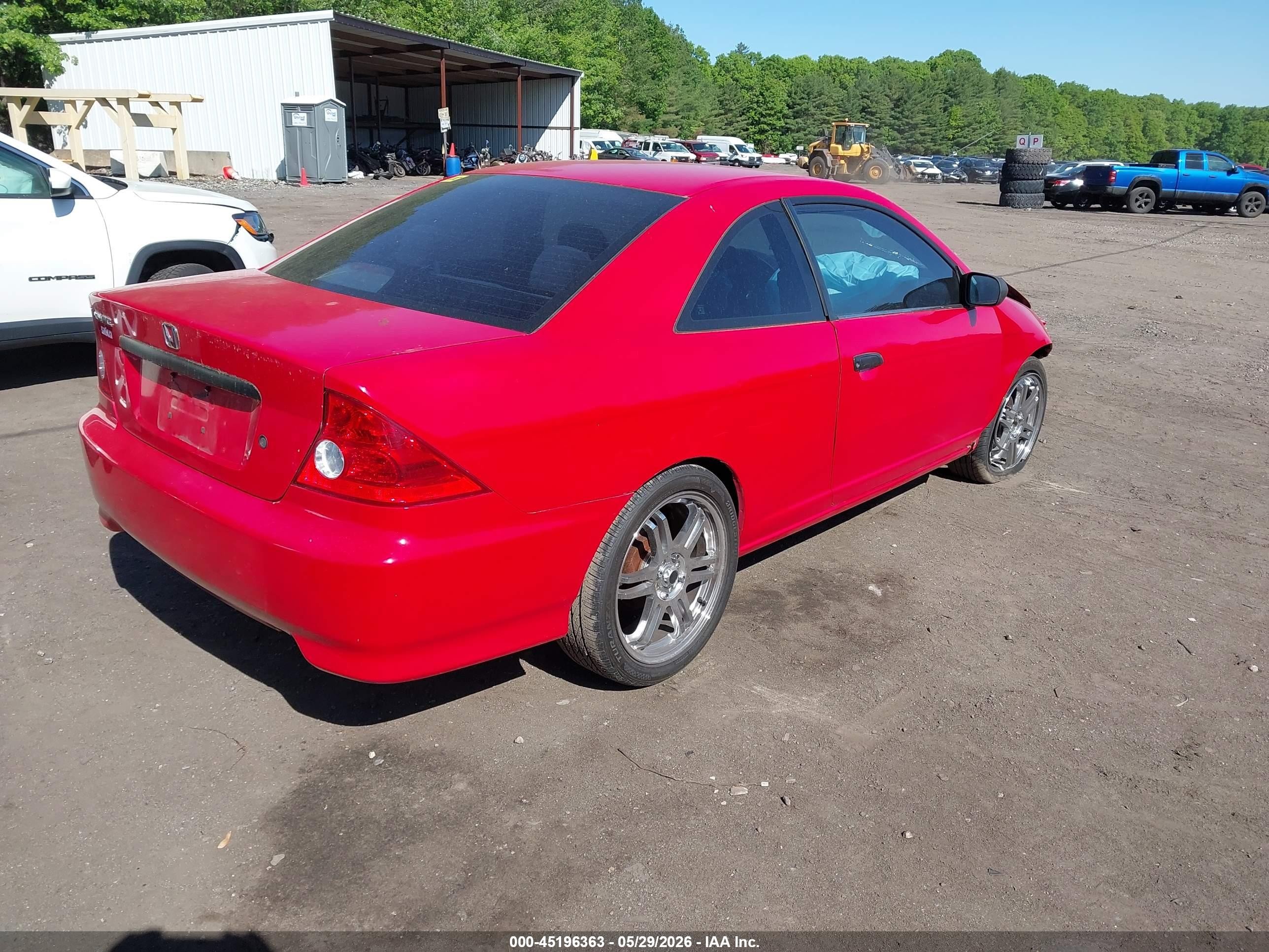 2005 Honda Civic Vp Красный vin: 1HGEM221X5L041786