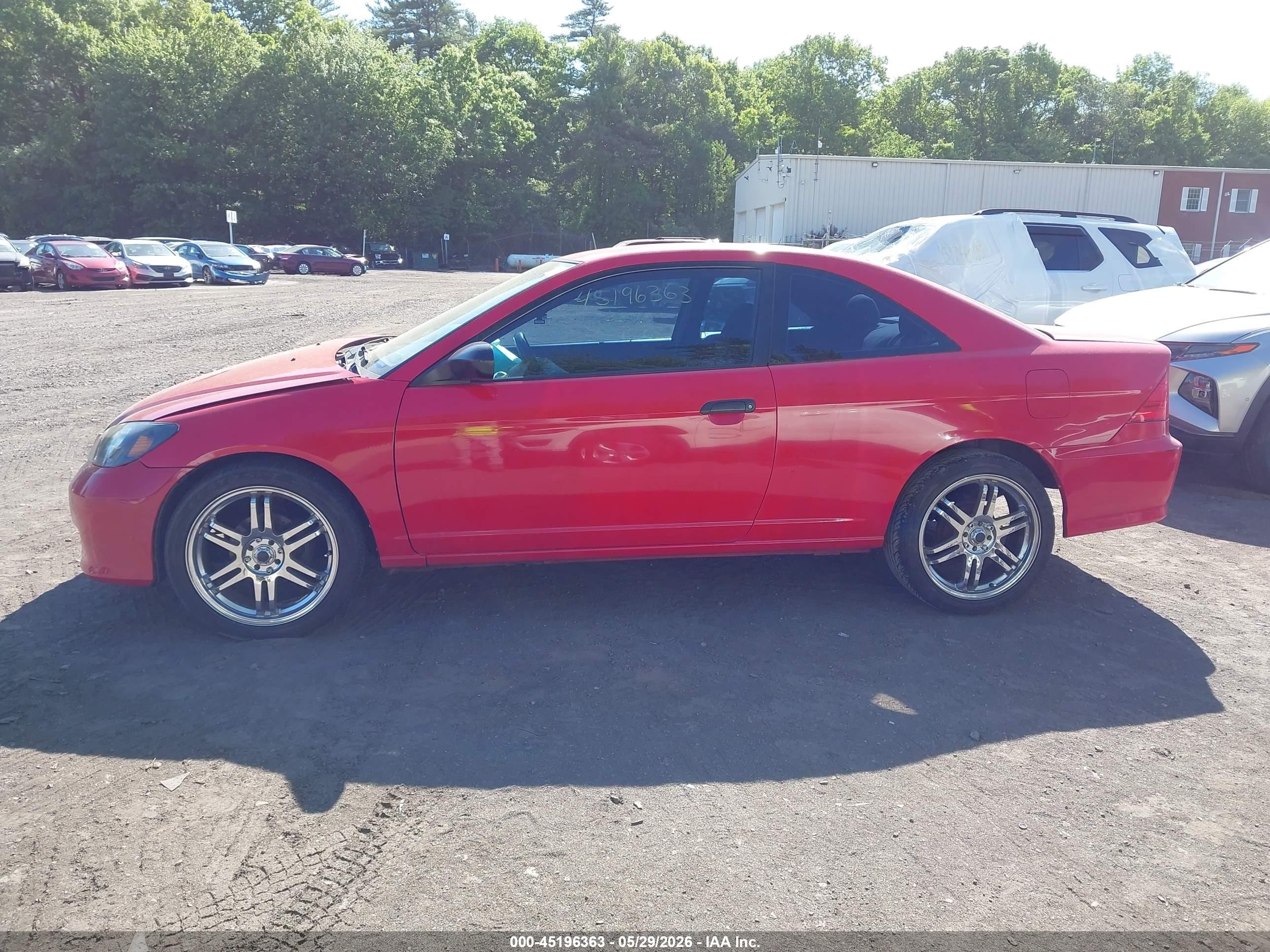 2005 Honda Civic Vp Красный vin: 1HGEM221X5L041786