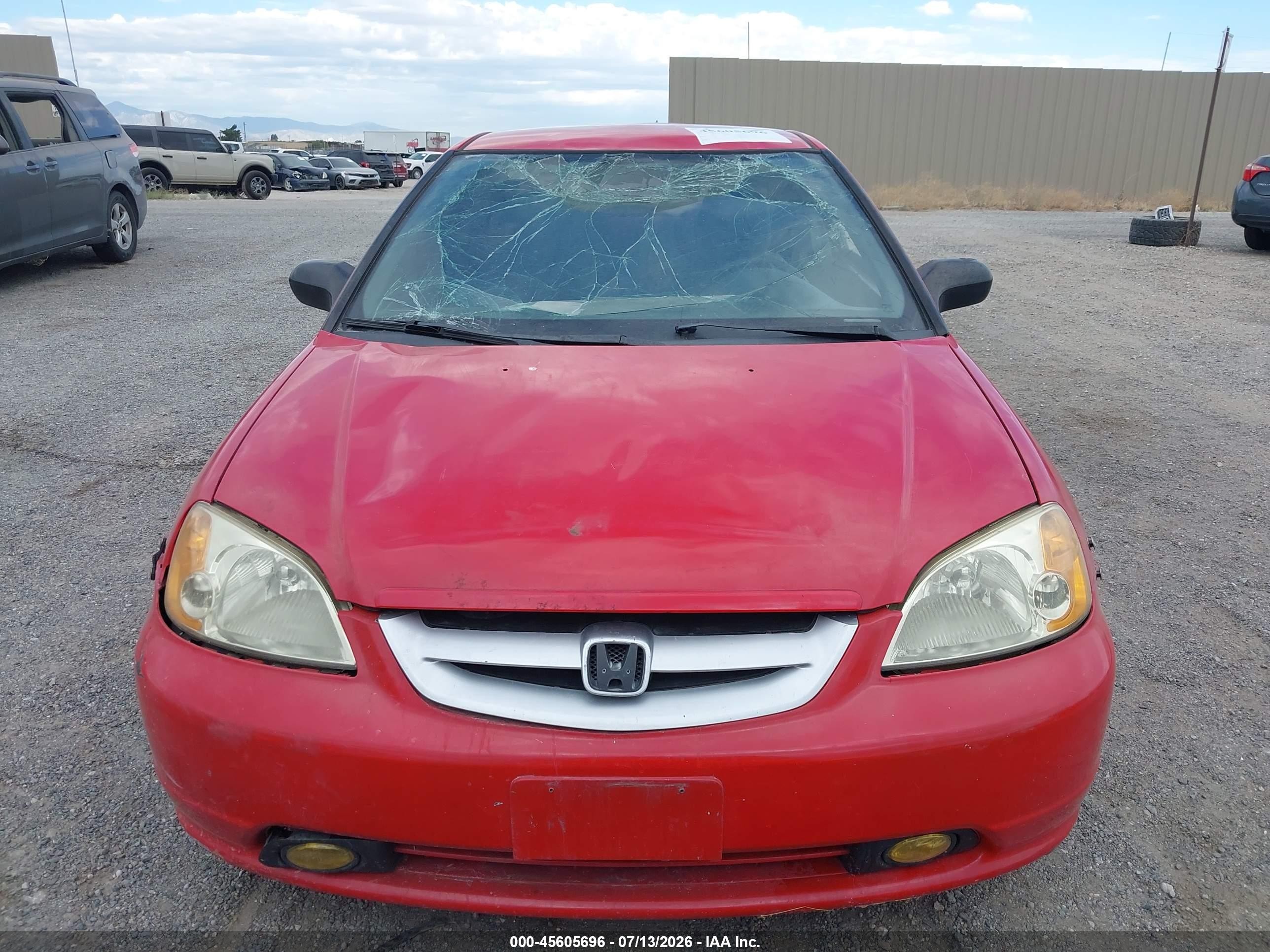 2001 Honda Civic Dx Red vin: 1HGEM22231L119148