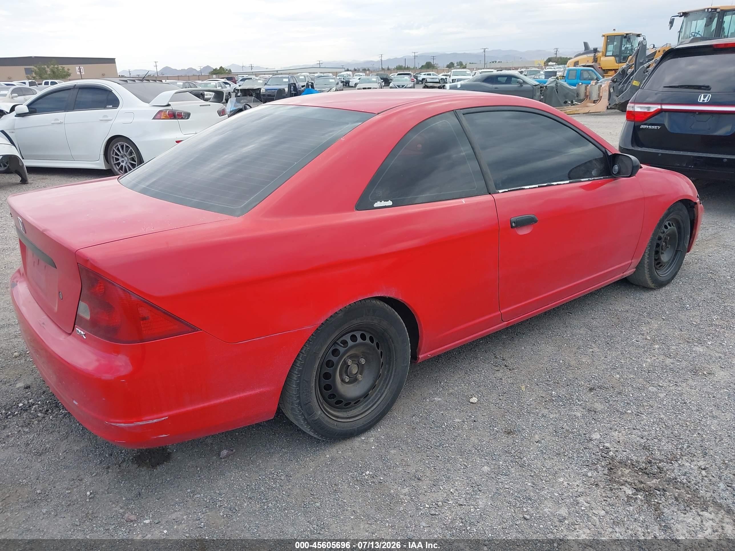 2001 Honda Civic Dx Red vin: 1HGEM22231L119148