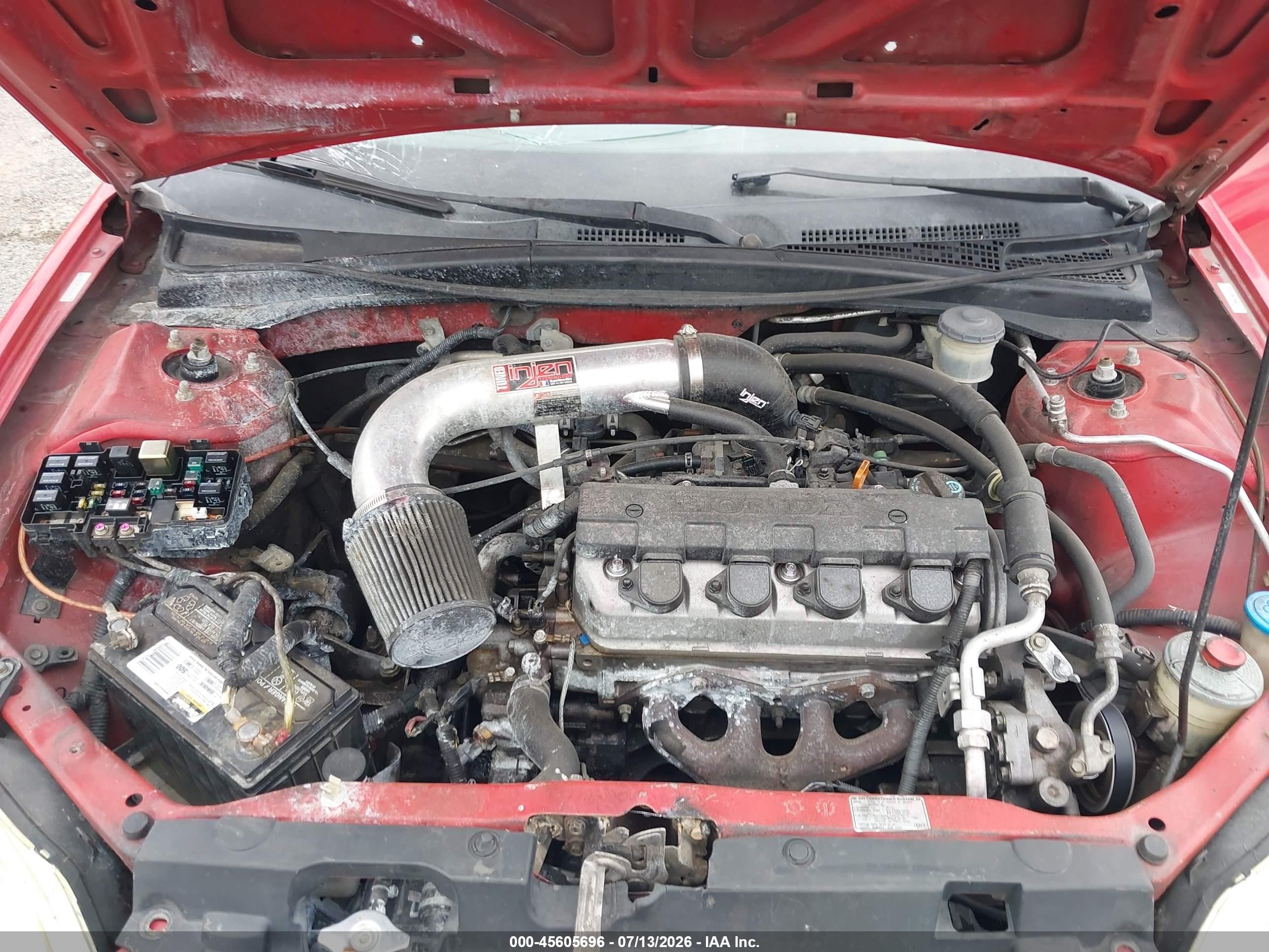 2001 Honda Civic Dx Red vin: 1HGEM22231L119148