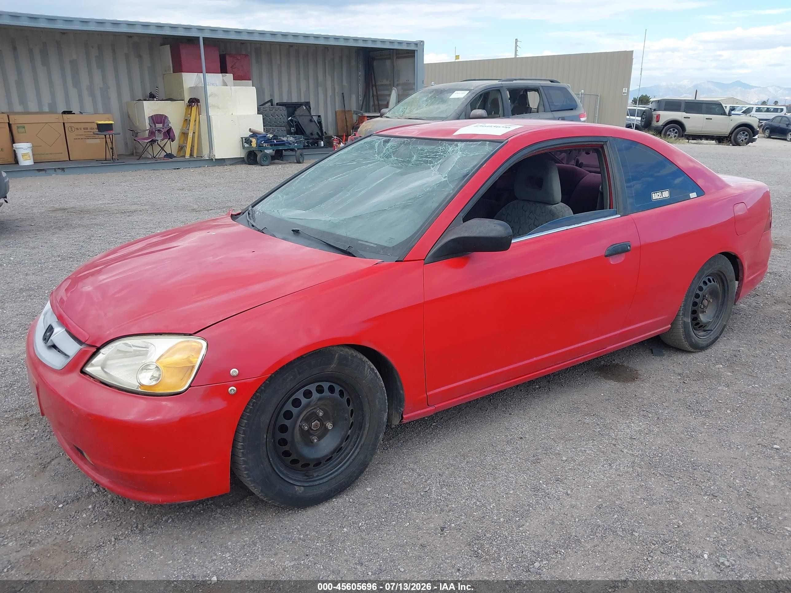 2001 Honda Civic Dx Red vin: 1HGEM22231L119148