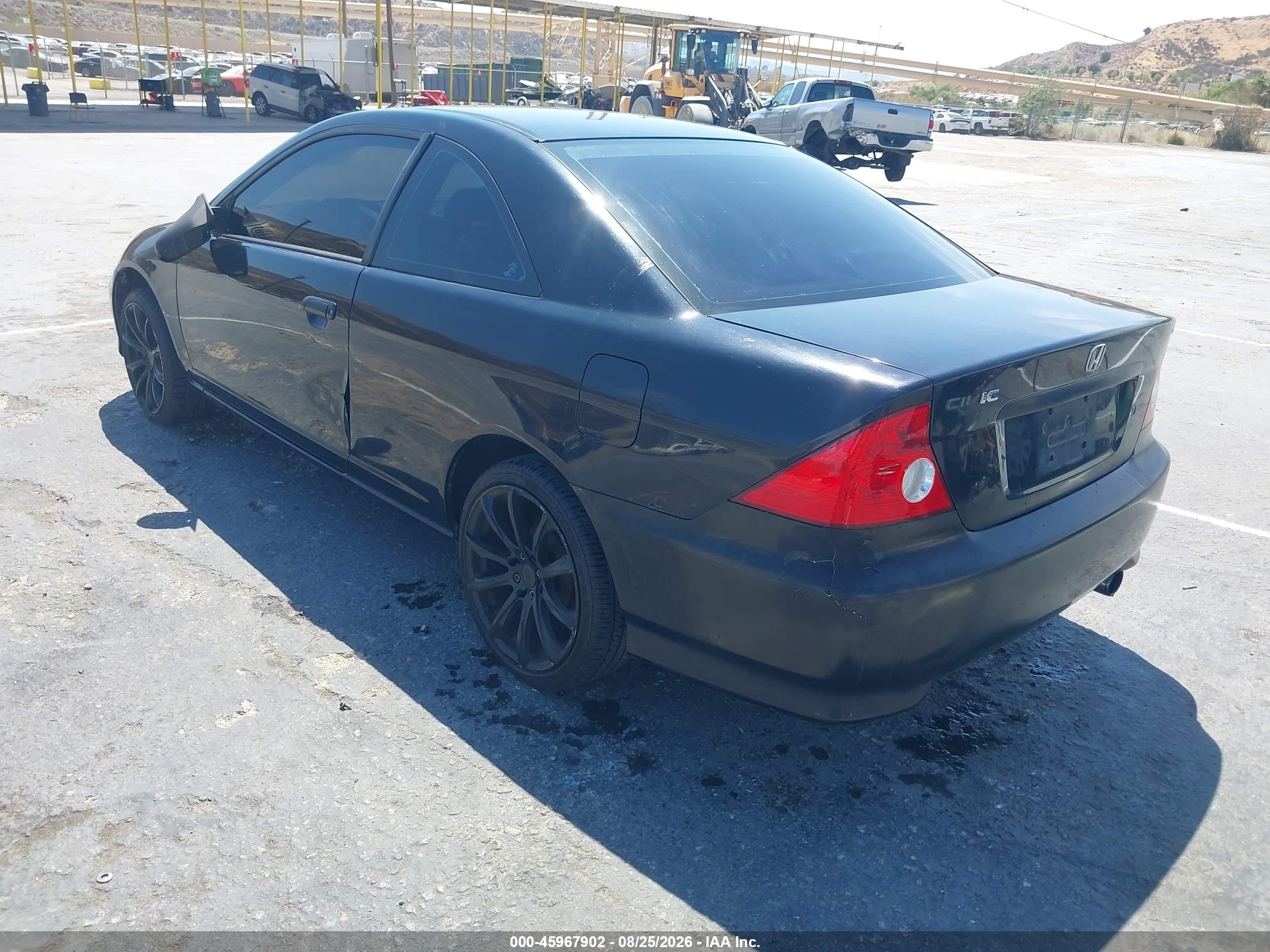 2004 Honda Civic Vp Black vin: 1HGEM22354L047205
