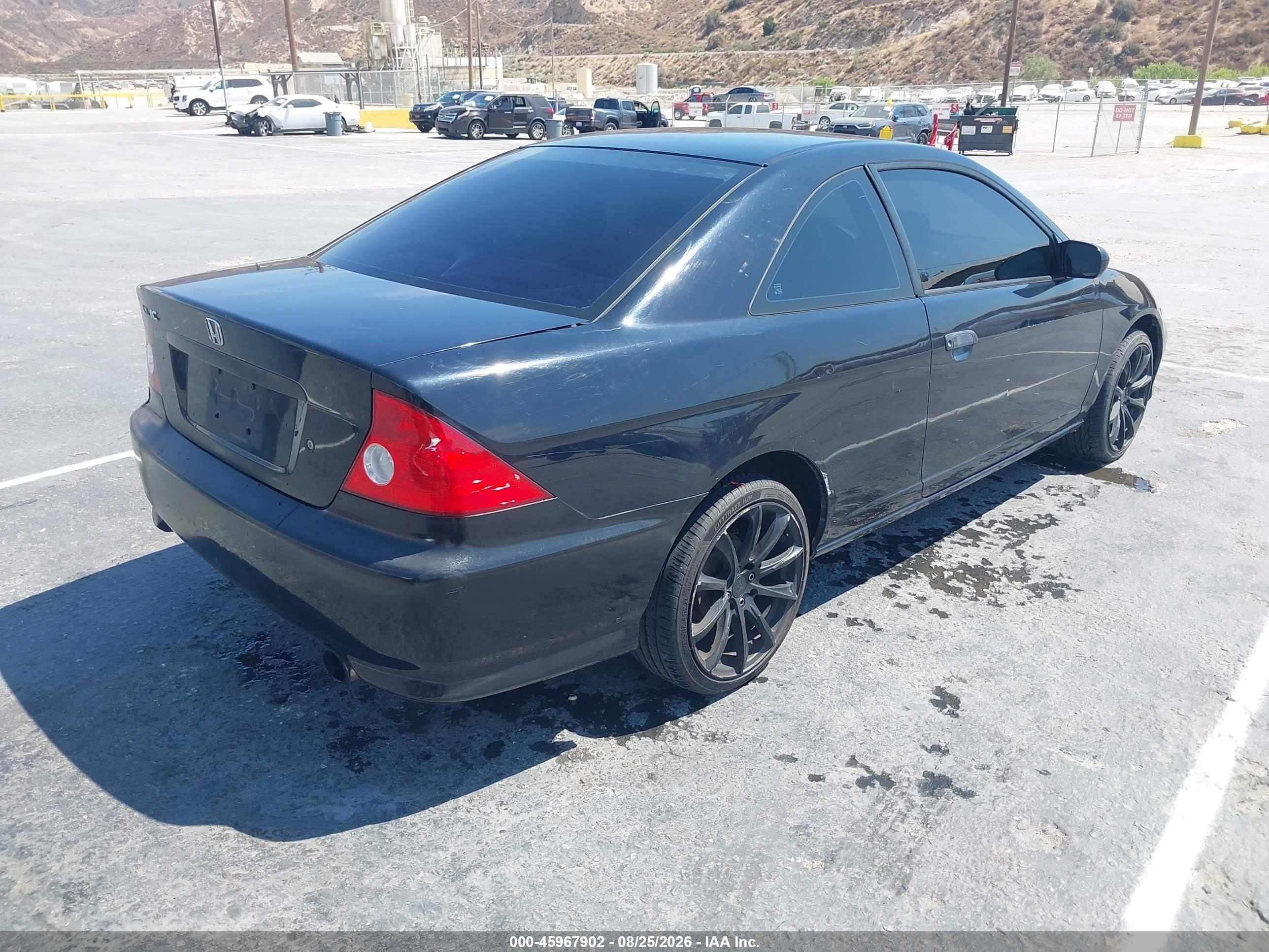 2004 Honda Civic Vp Black vin: 1HGEM22354L047205