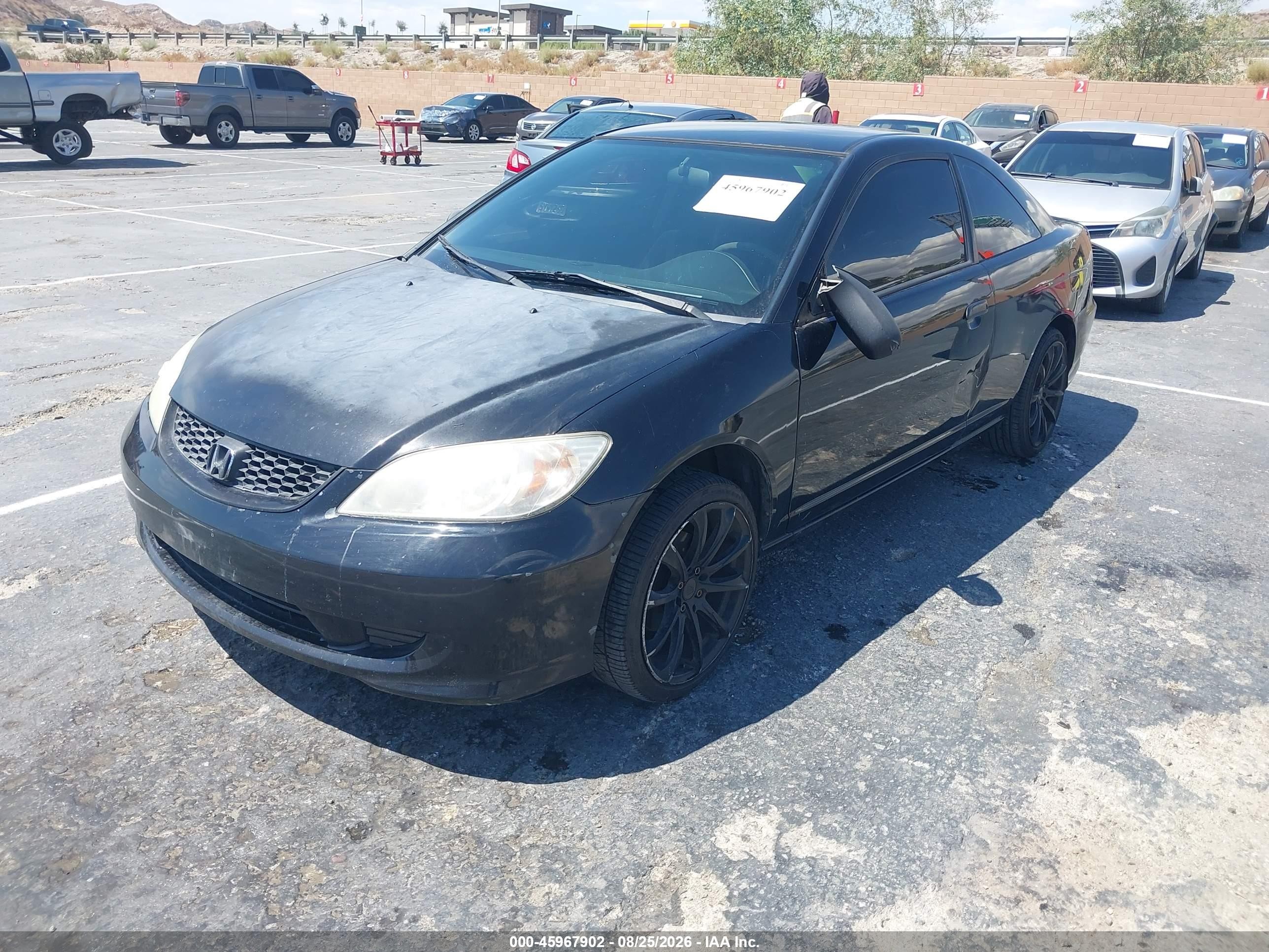 2004 Honda Civic Vp Black vin: 1HGEM22354L047205