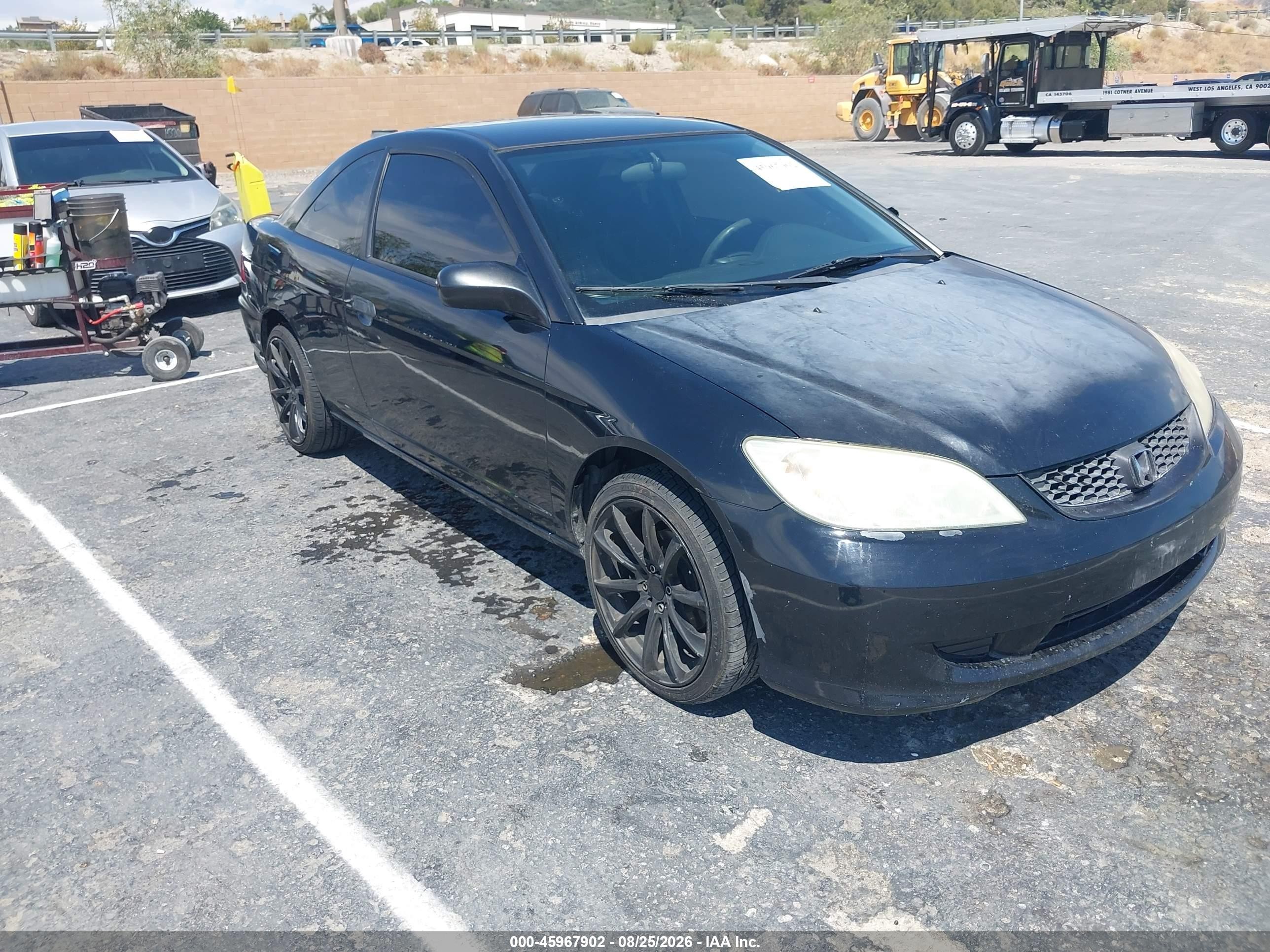 2004 Honda Civic Vp Black vin: 1HGEM22354L047205