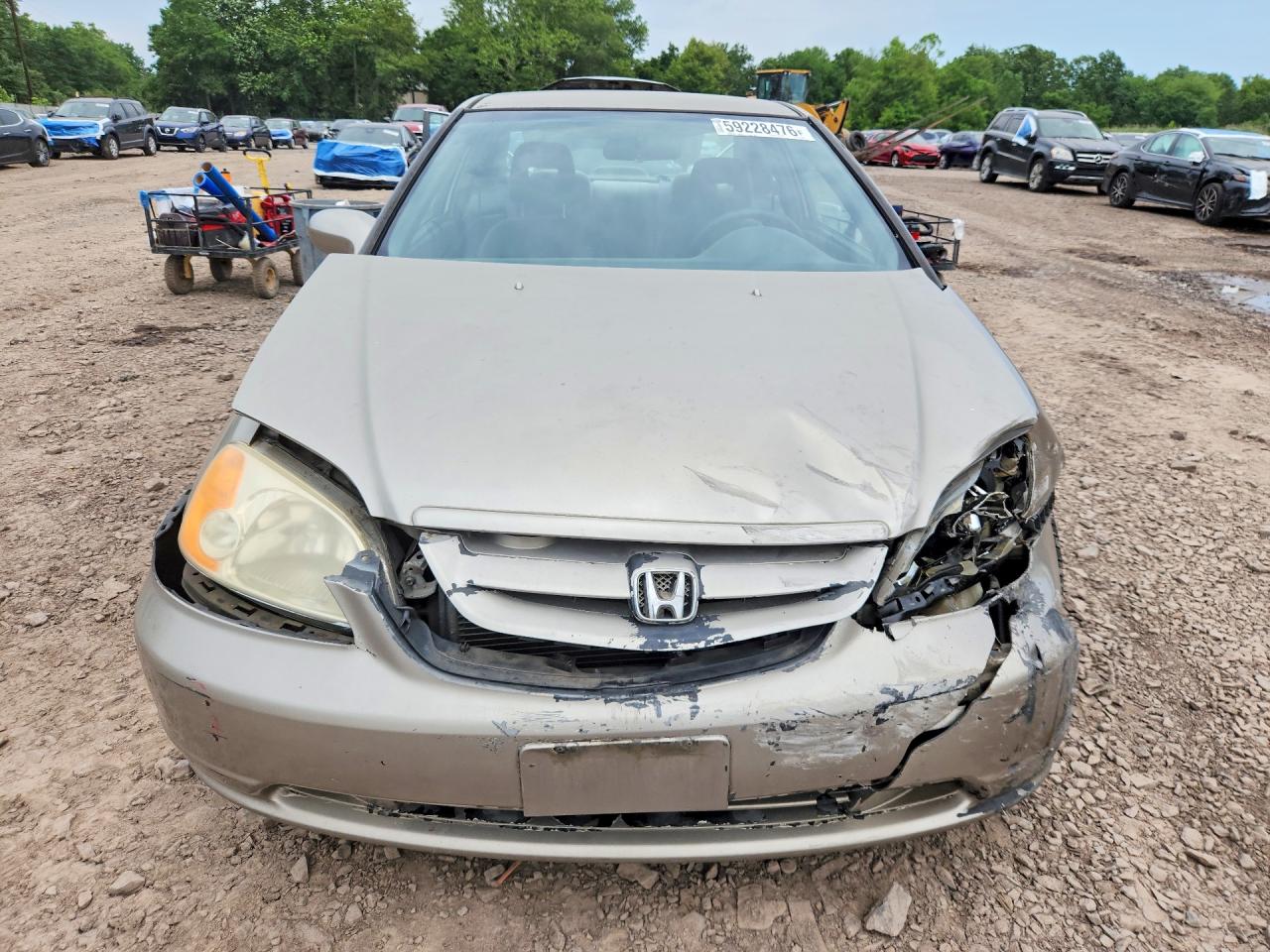 2002 Honda Civic Lx Beige vin: 1HGEM22512L003250