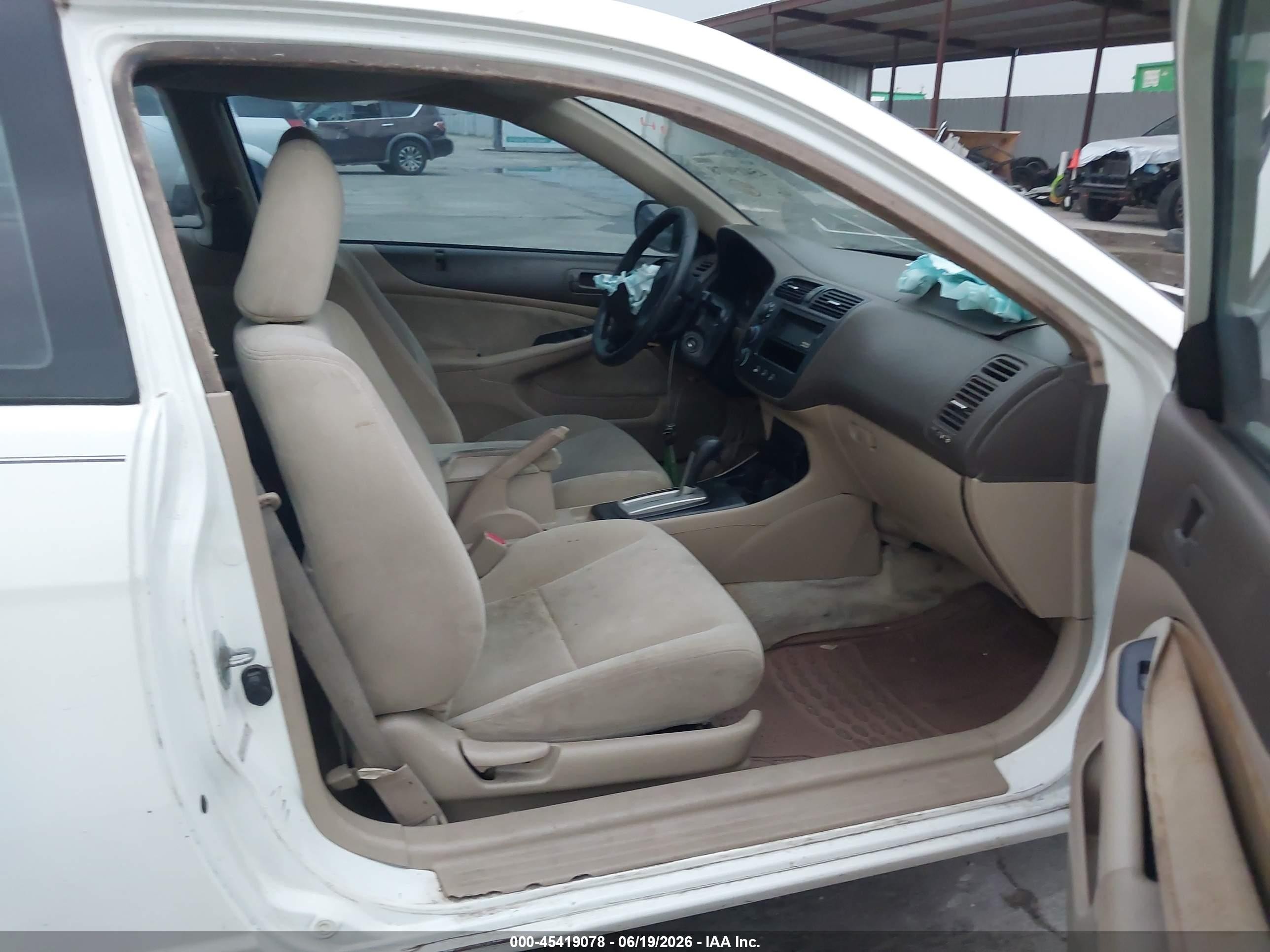 2003 Honda Civic Lx White vin: 1HGEM22513L079651