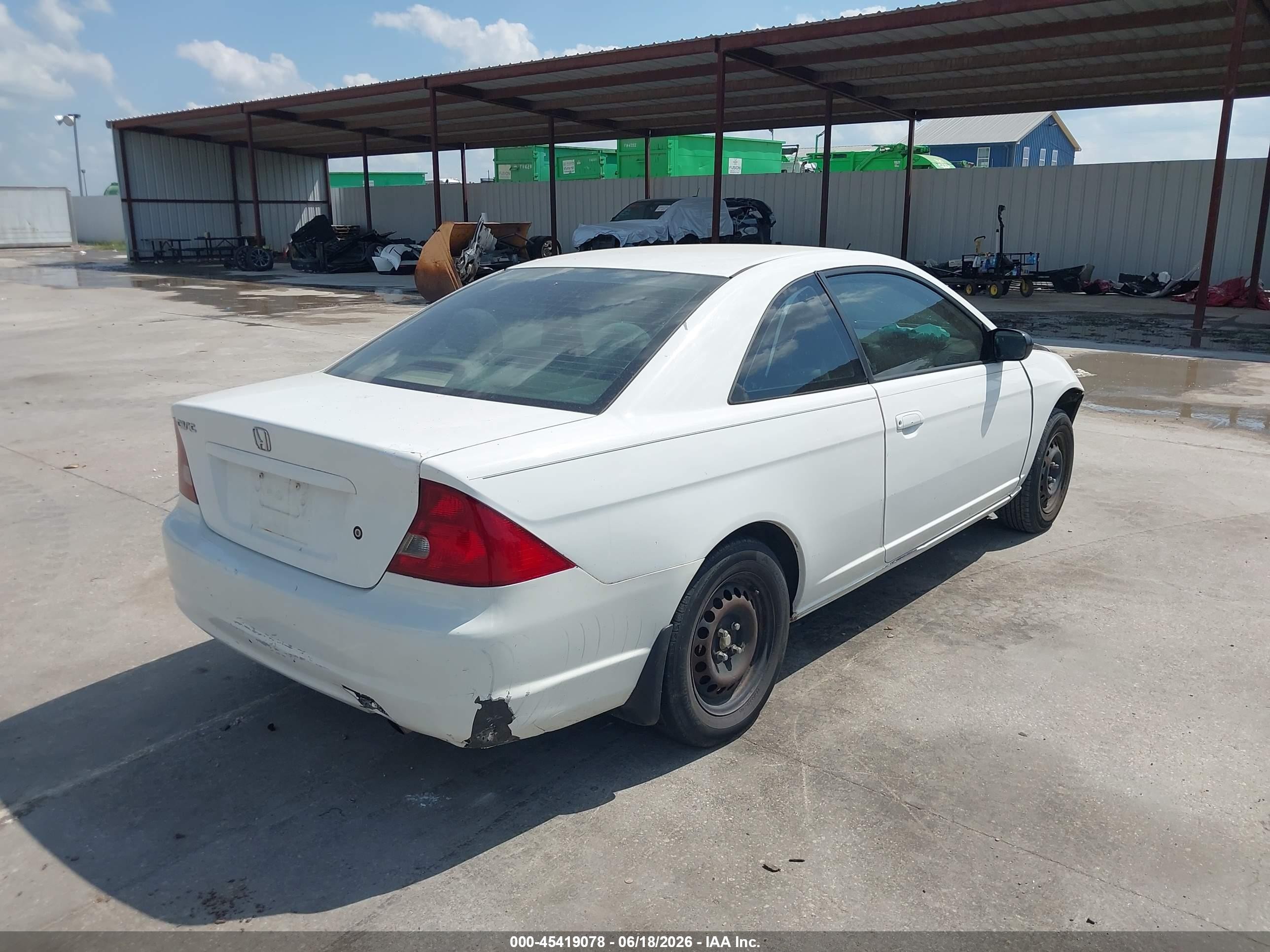 2003 Honda Civic Lx White vin: 1HGEM22513L079651