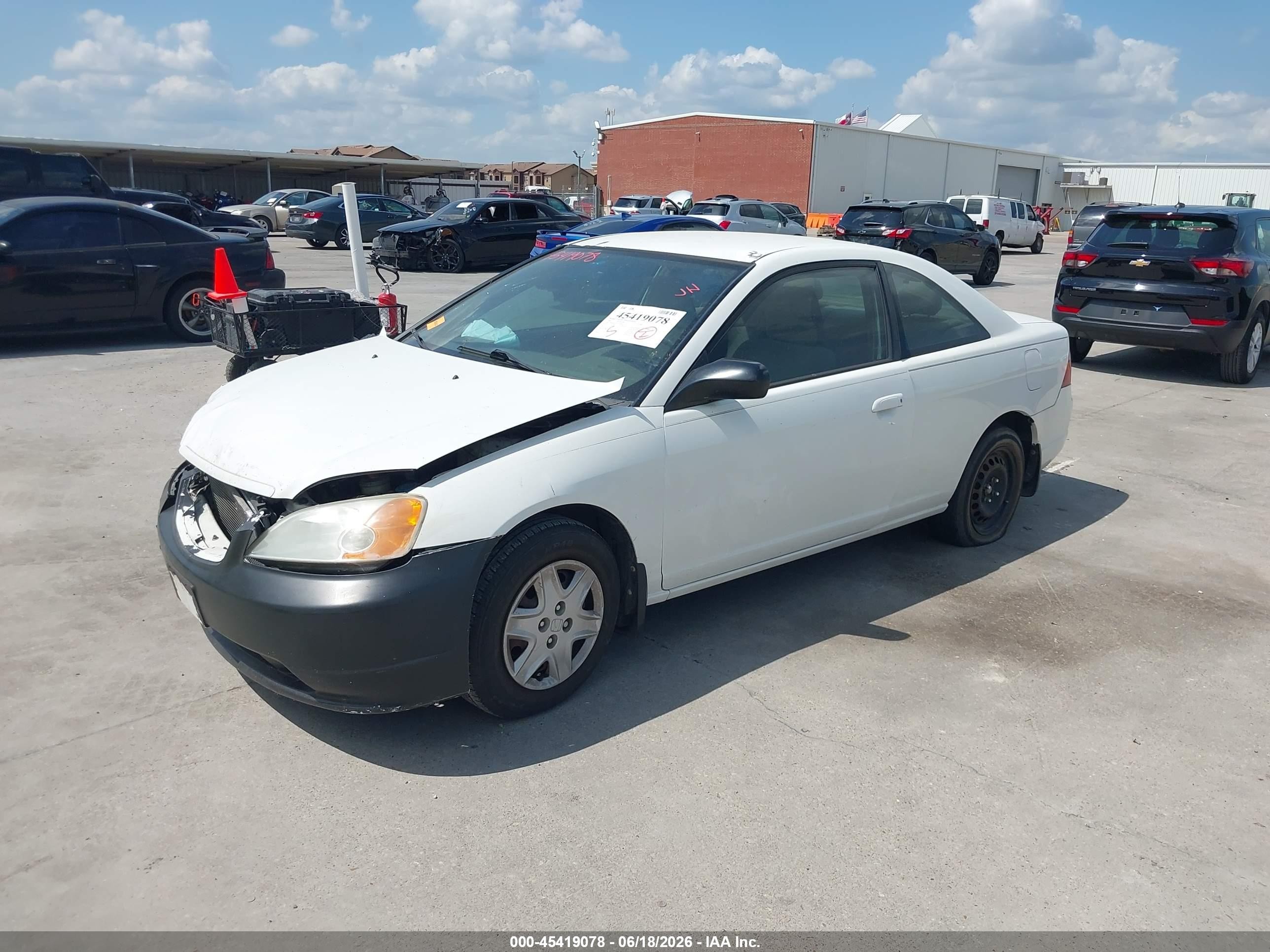 2003 Honda Civic Lx White vin: 1HGEM22513L079651