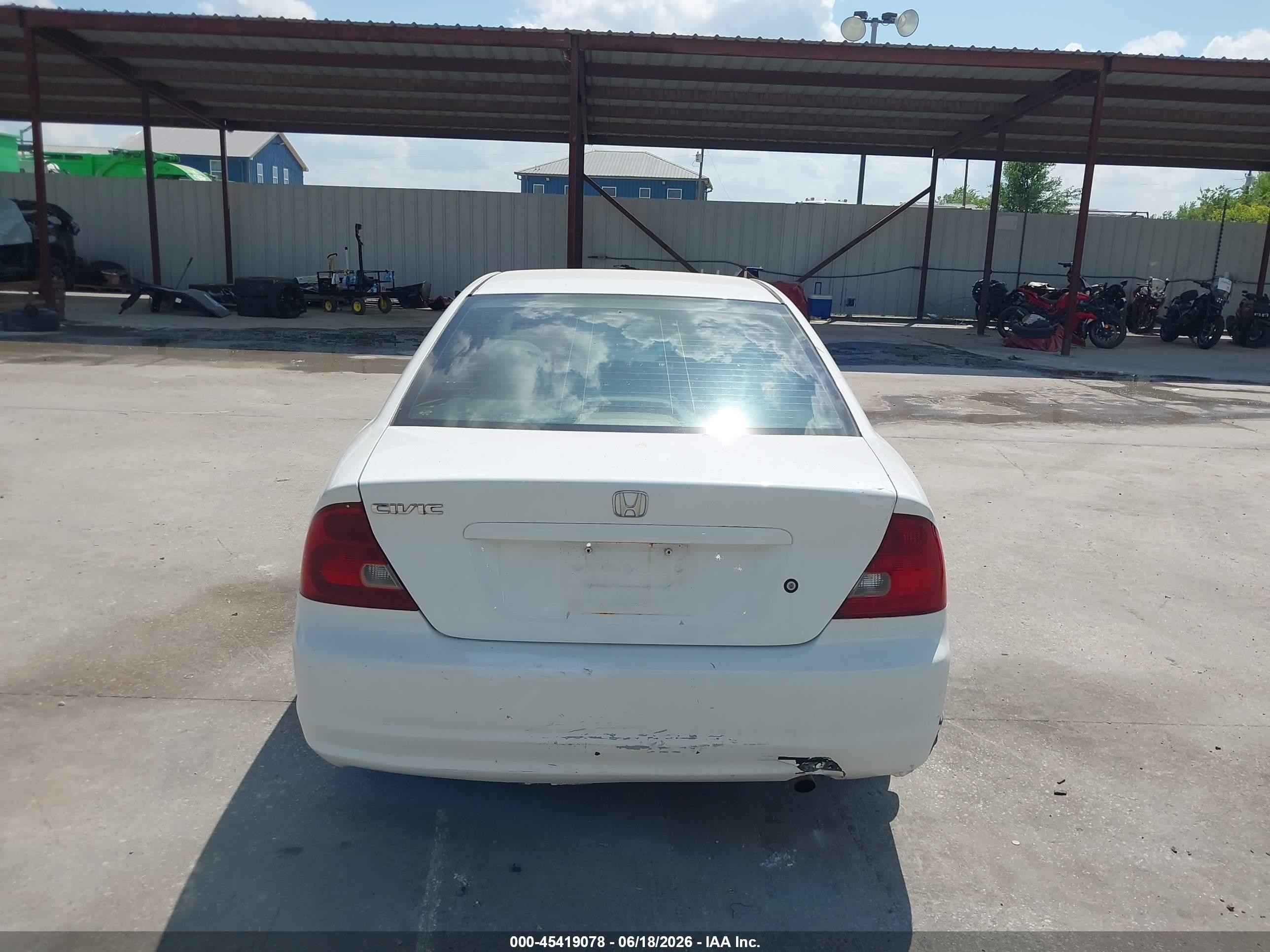 2003 Honda Civic Lx White vin: 1HGEM22513L079651