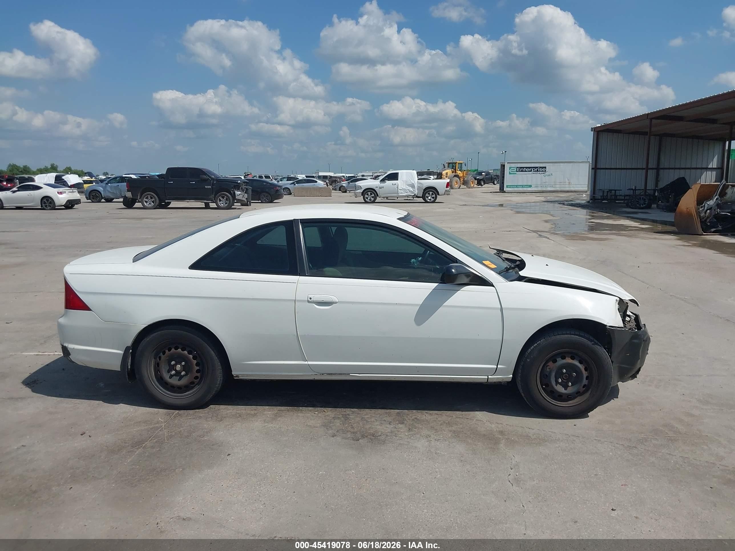 2003 Honda Civic Lx White vin: 1HGEM22513L079651