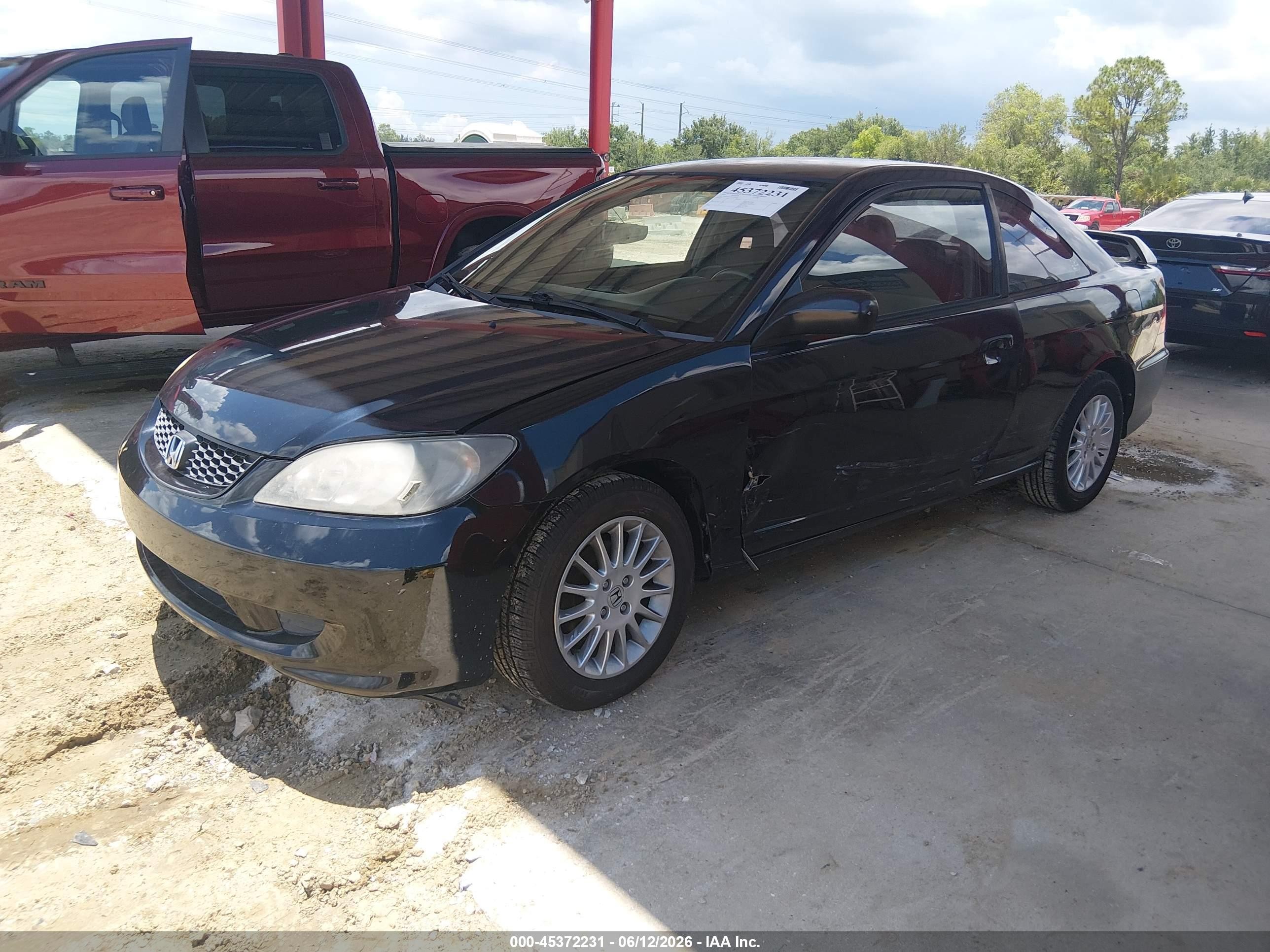 2005 Honda Civic Lx Black vin: 1HGEM22515L079524
