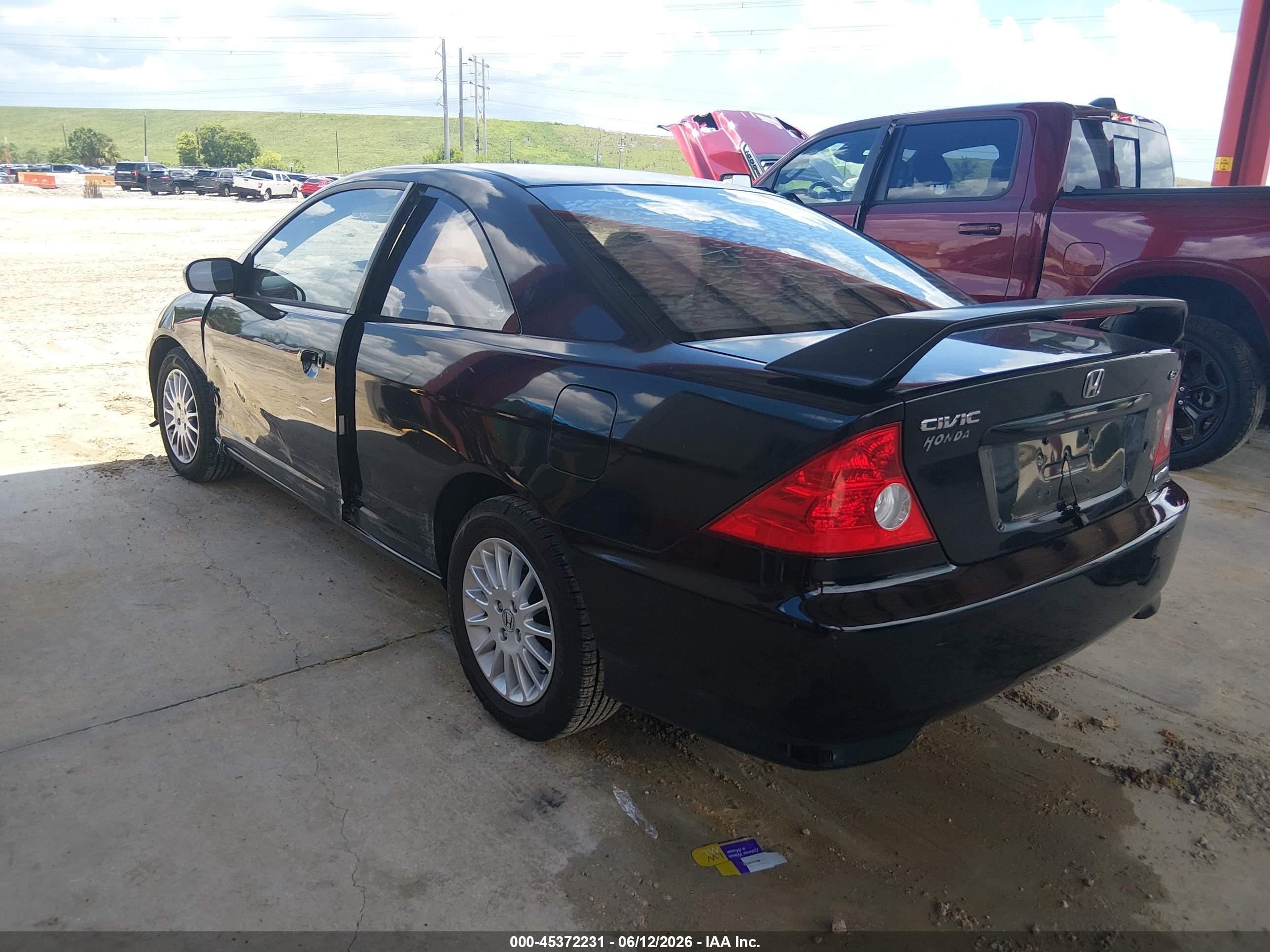 2005 Honda Civic Lx Black vin: 1HGEM22515L079524