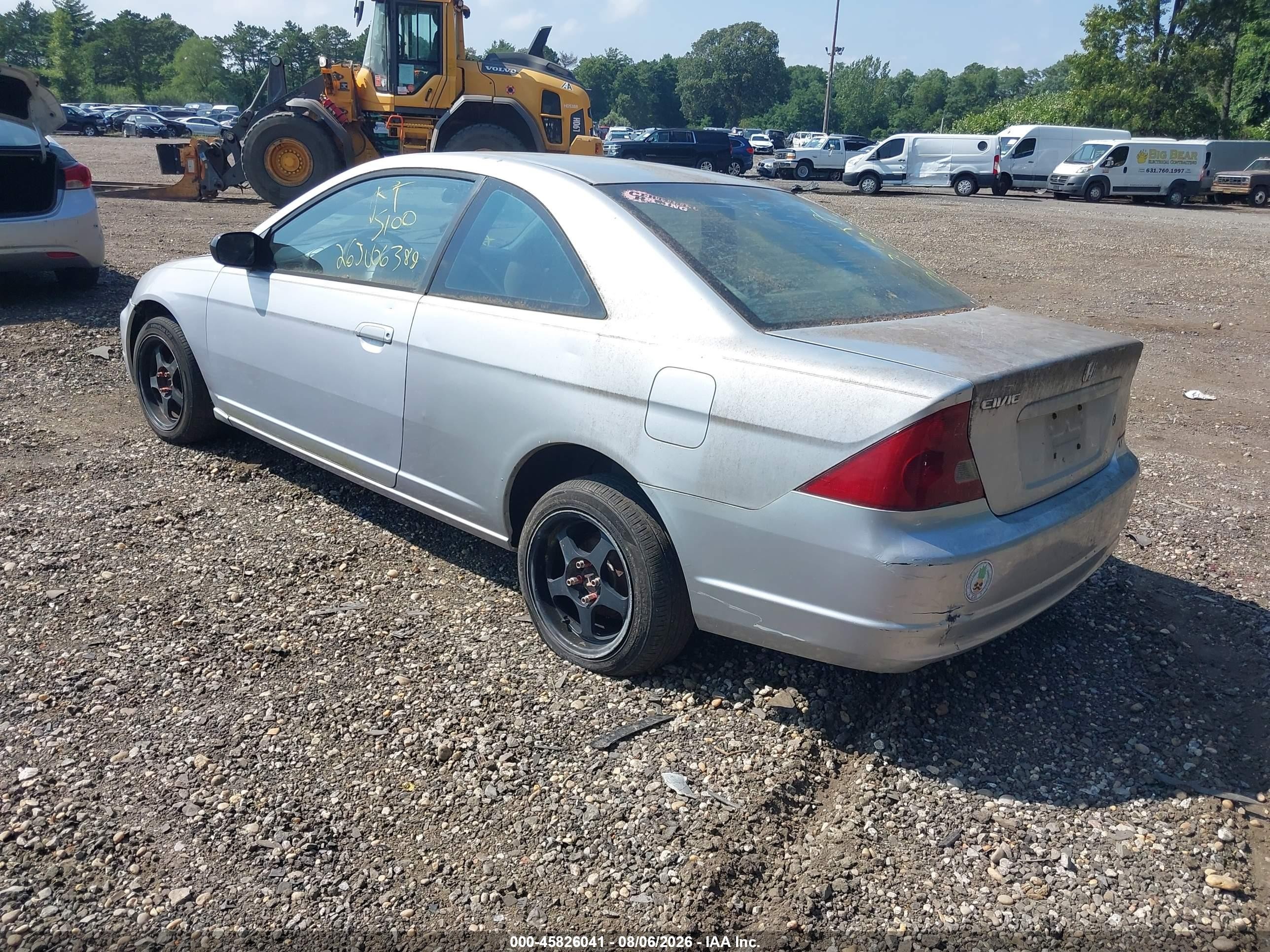 2002 Honda Civic Lx Silver vin: 1HGEM22522L094139