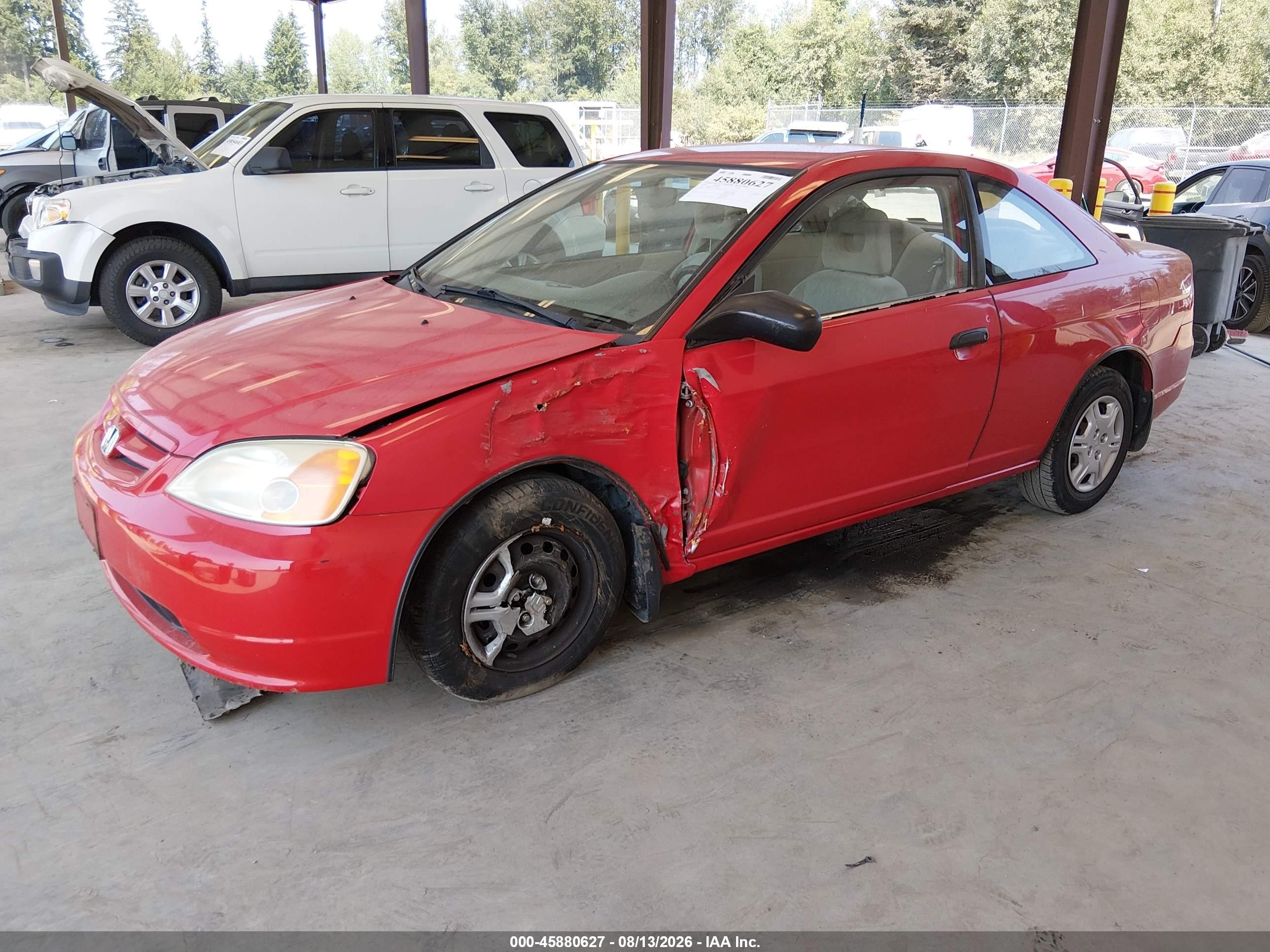 2001 Honda Civic Lx Red vin: 1HGEM22531L049192