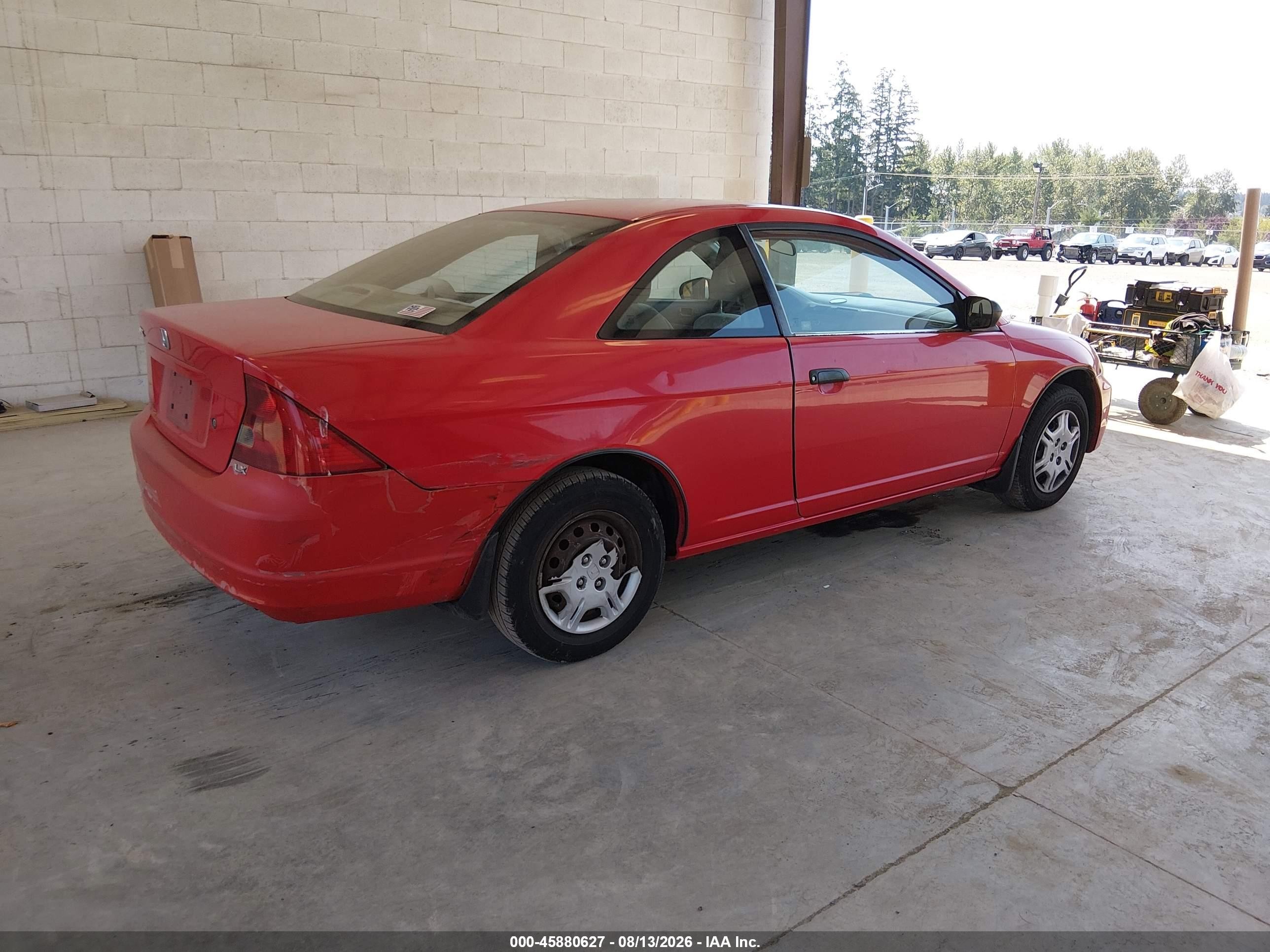 2001 Honda Civic Lx Red vin: 1HGEM22531L049192