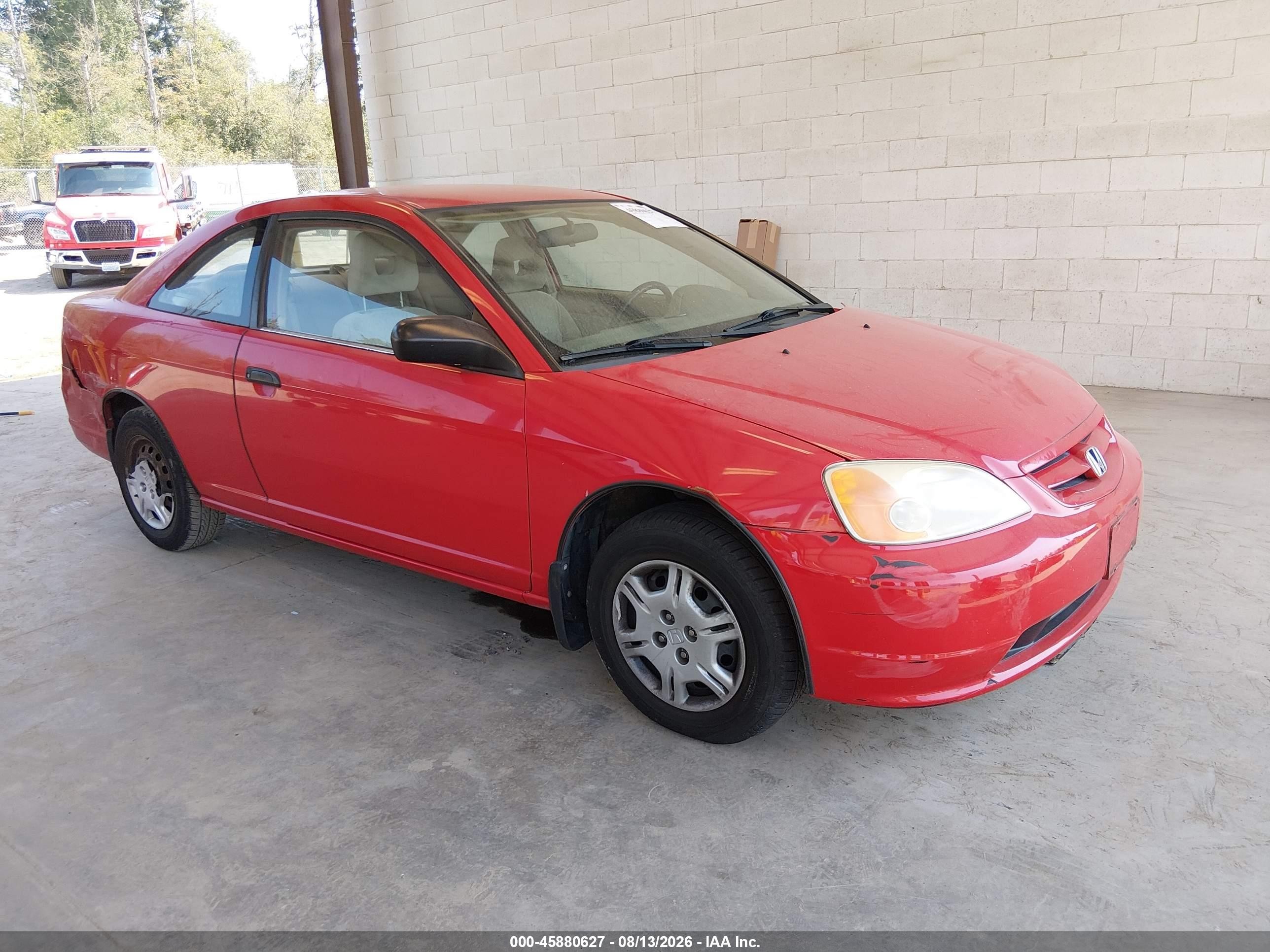 2001 Honda Civic Lx Red vin: 1HGEM22531L049192