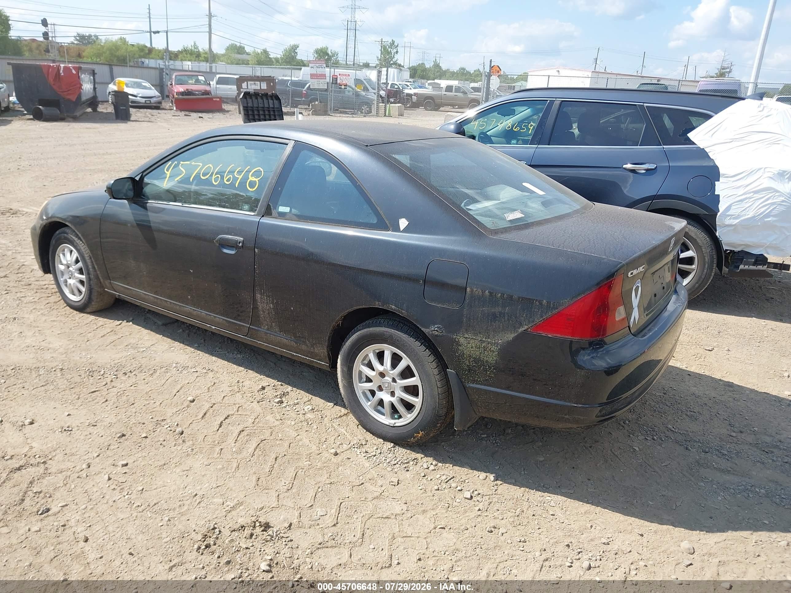 2001 Honda Civic Lx Черный vin: 1HGEM22531L113859
