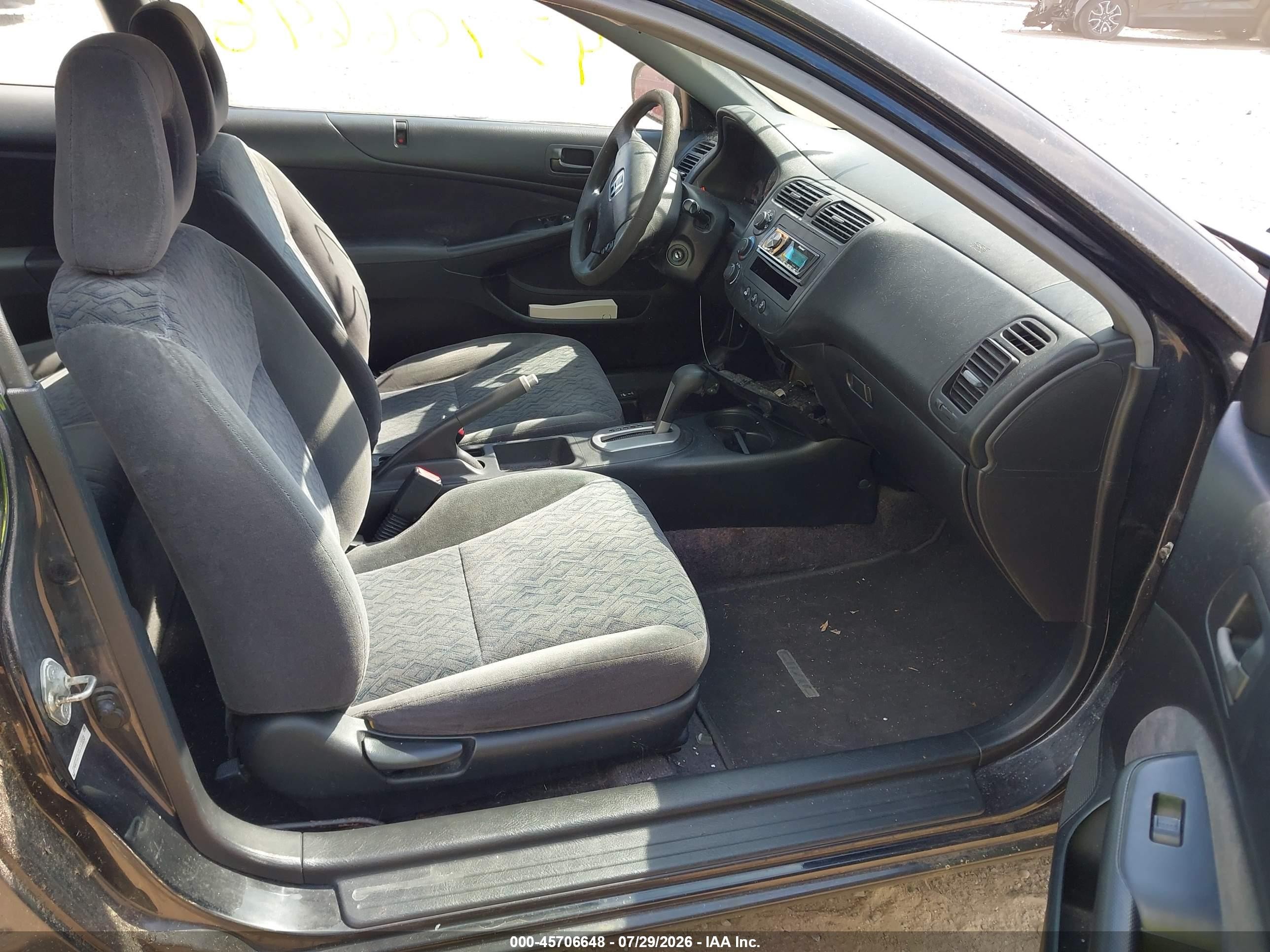 2001 Honda Civic Lx Черный vin: 1HGEM22531L113859