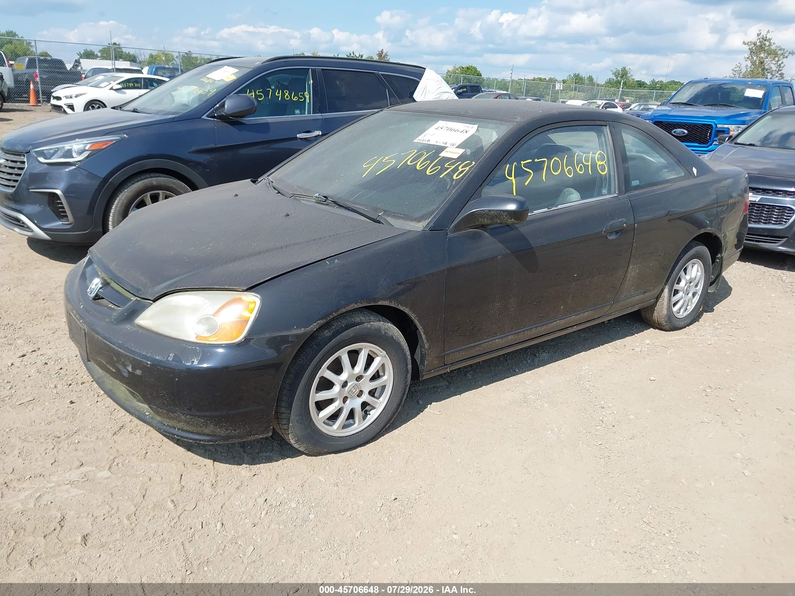 2001 Honda Civic Lx Черный vin: 1HGEM22531L113859