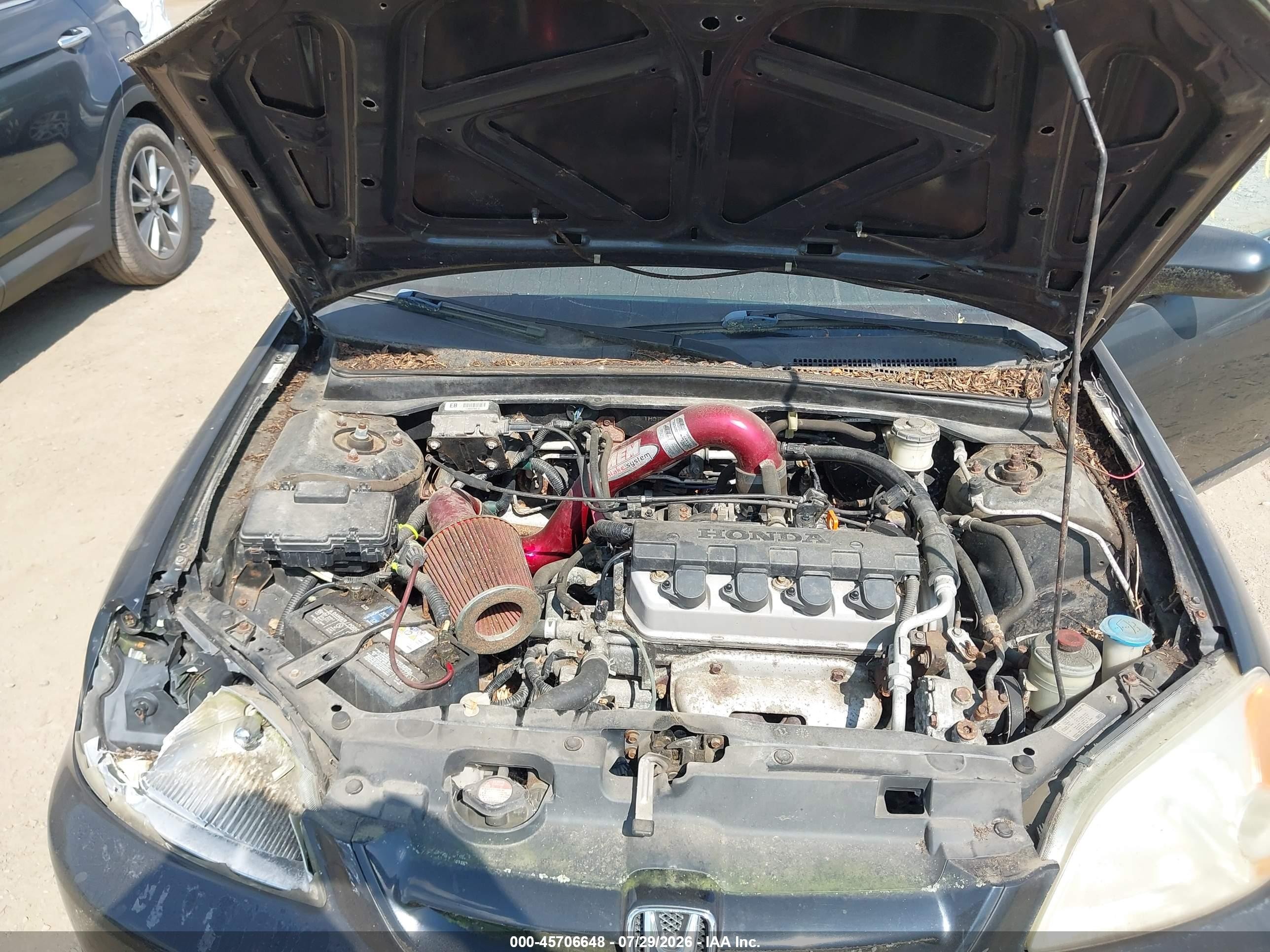 2001 Honda Civic Lx Черный vin: 1HGEM22531L113859