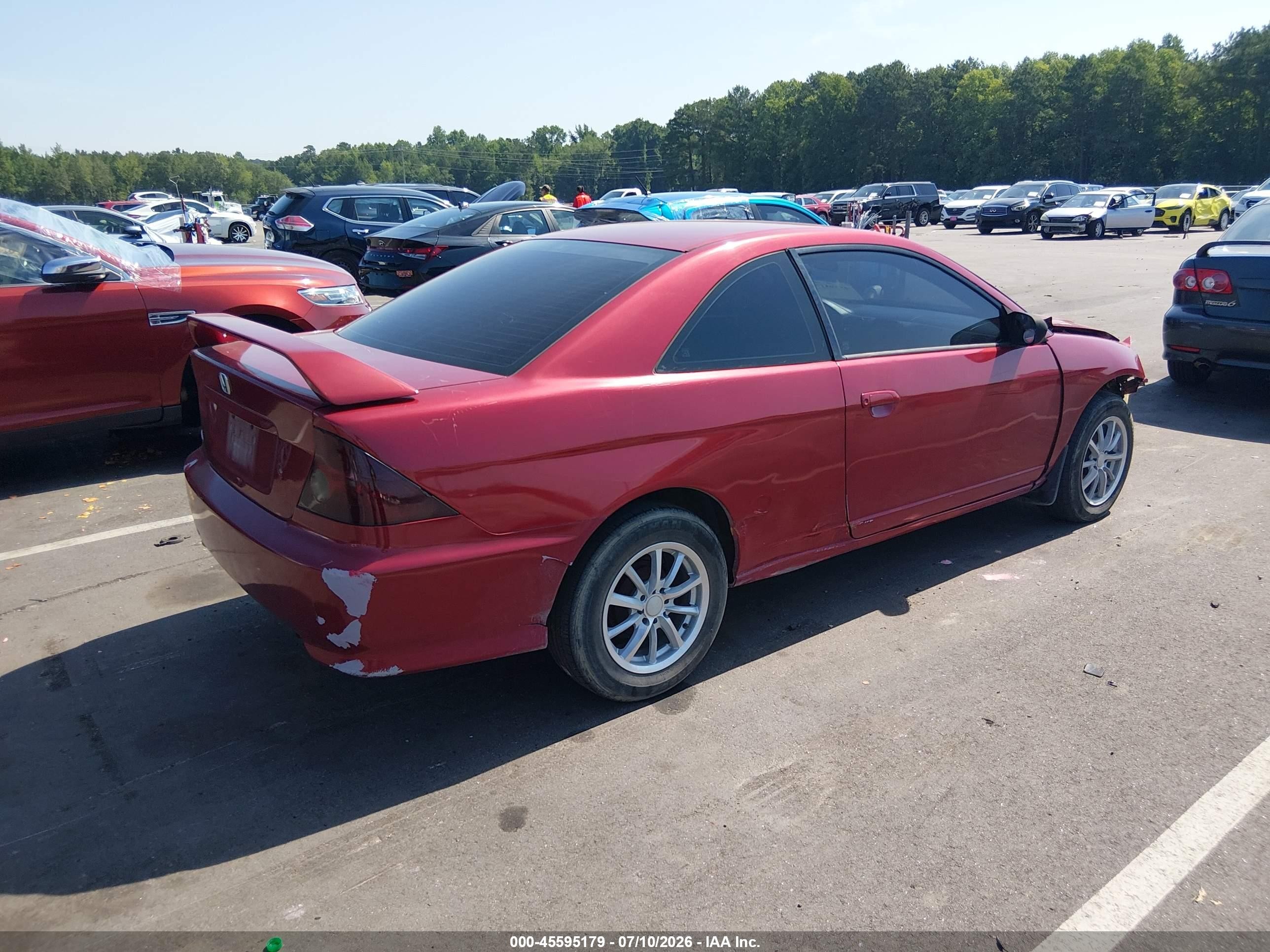 2005 Honda Civic Lx Red vin: 1HGEM22535L043866
