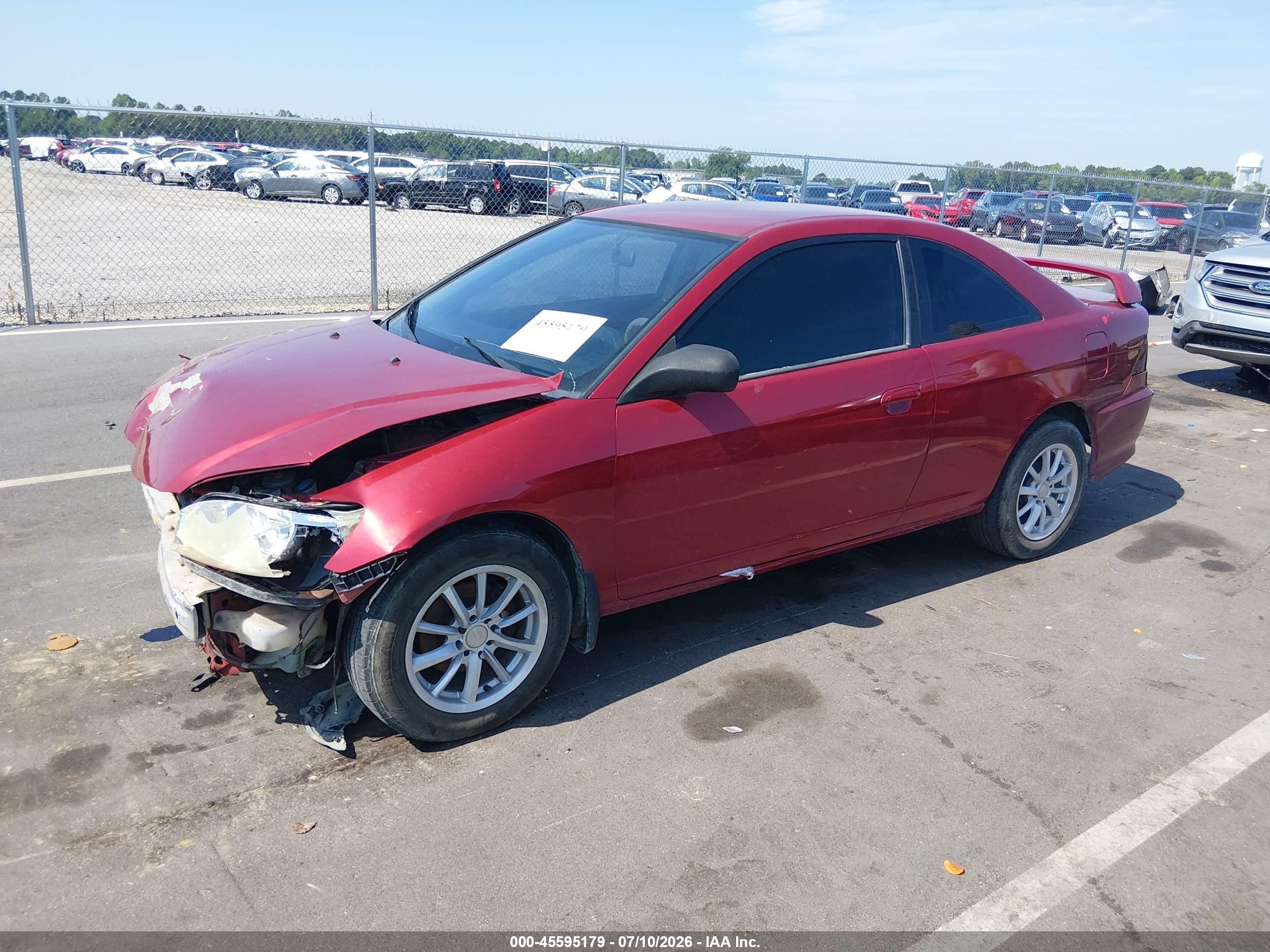 2005 Honda Civic Lx Red vin: 1HGEM22535L043866