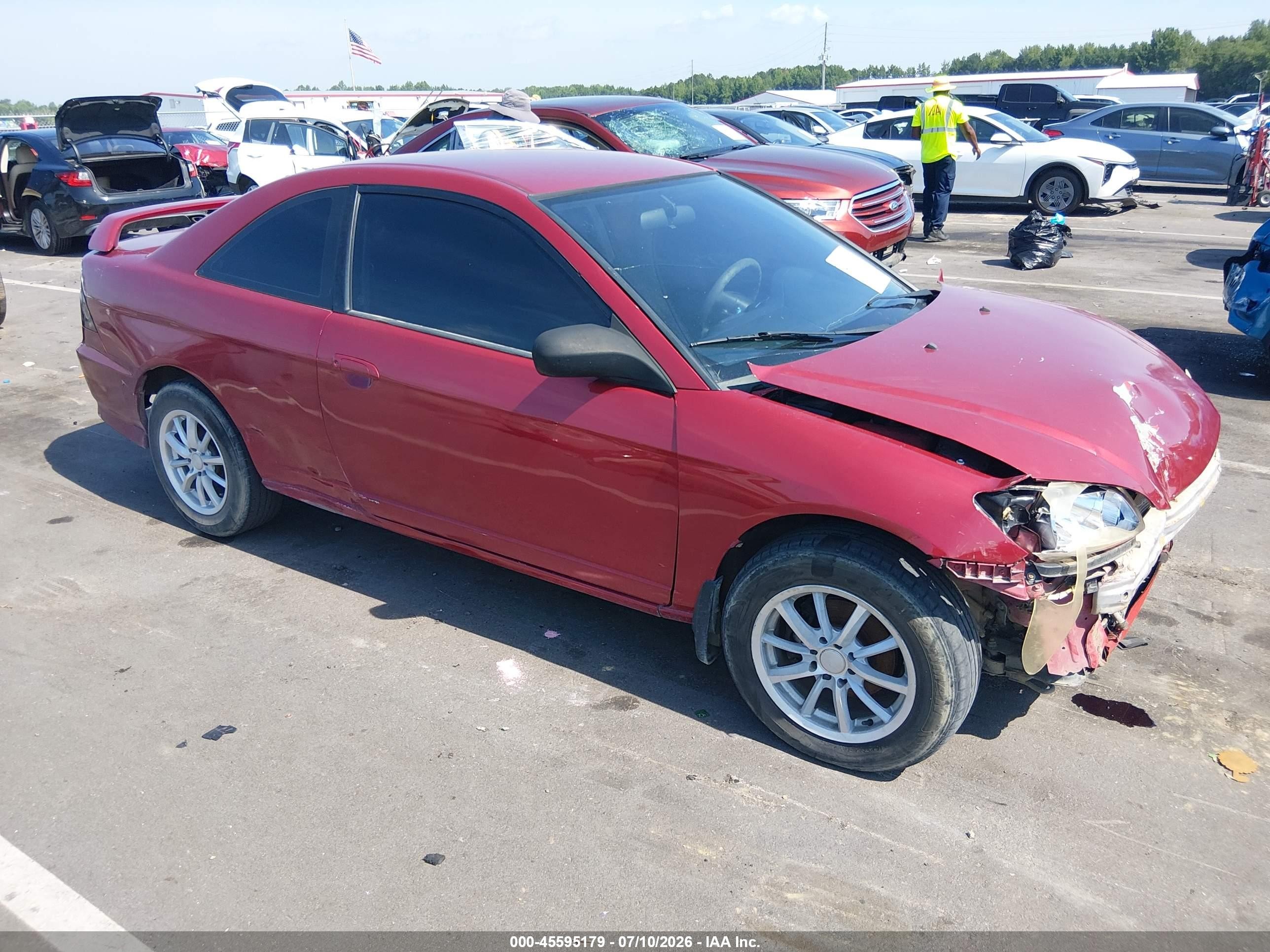 2005 Honda Civic Lx Red vin: 1HGEM22535L043866