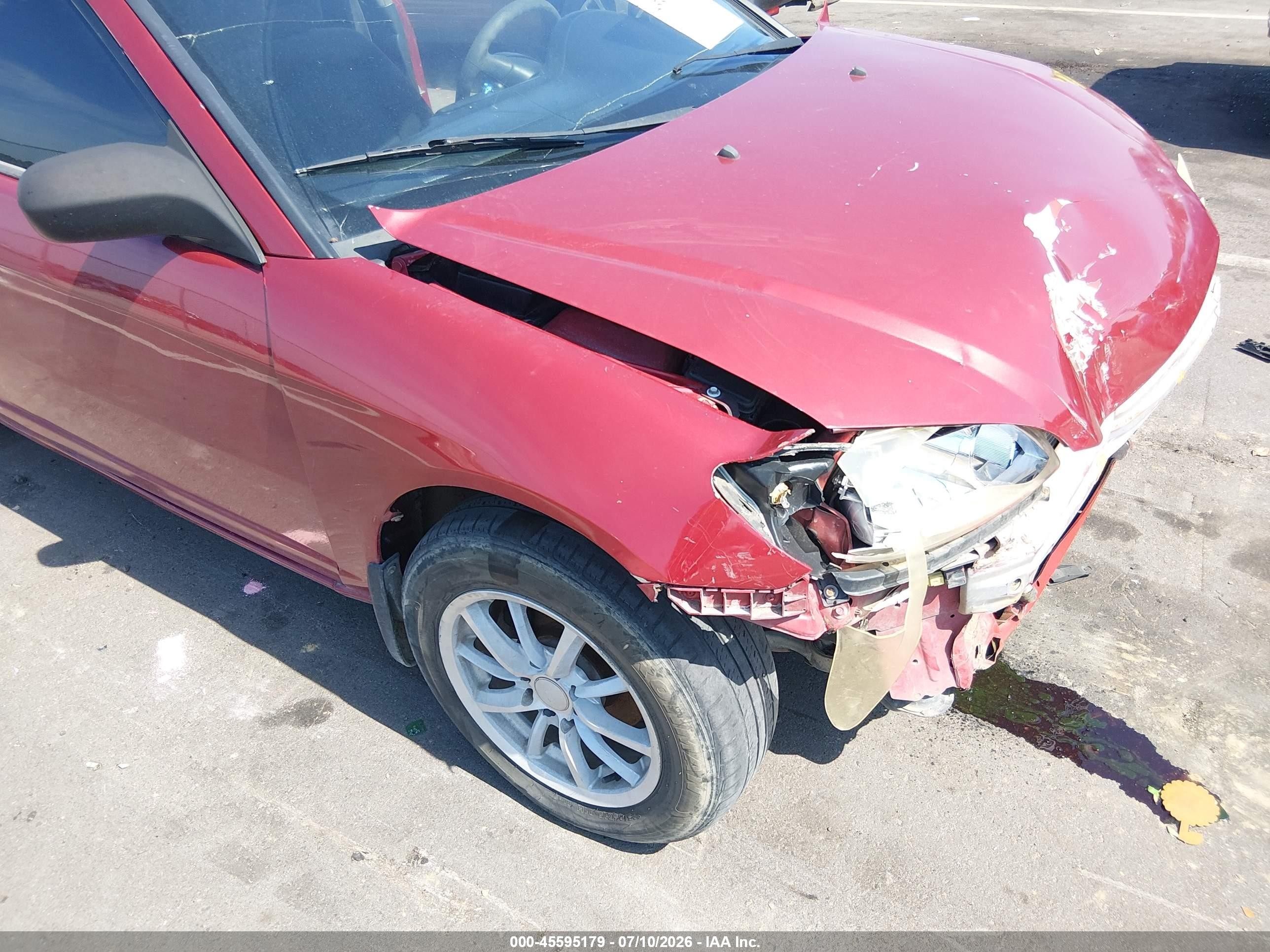 2005 Honda Civic Lx Red vin: 1HGEM22535L043866