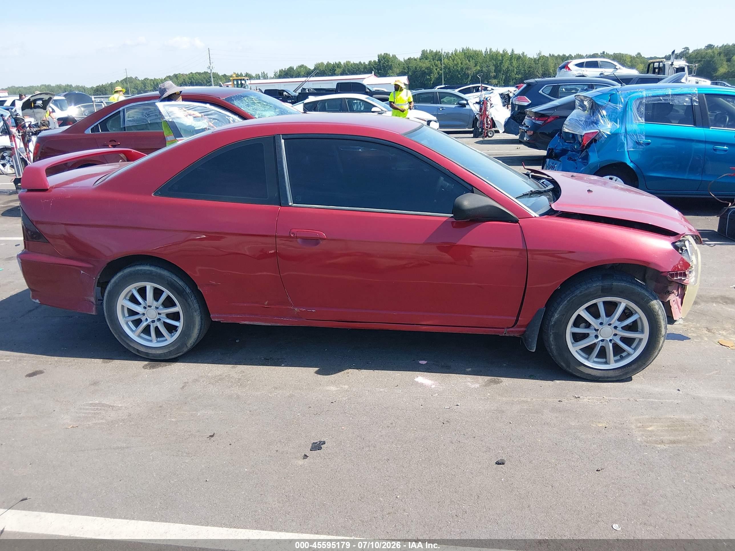 2005 Honda Civic Lx Red vin: 1HGEM22535L043866