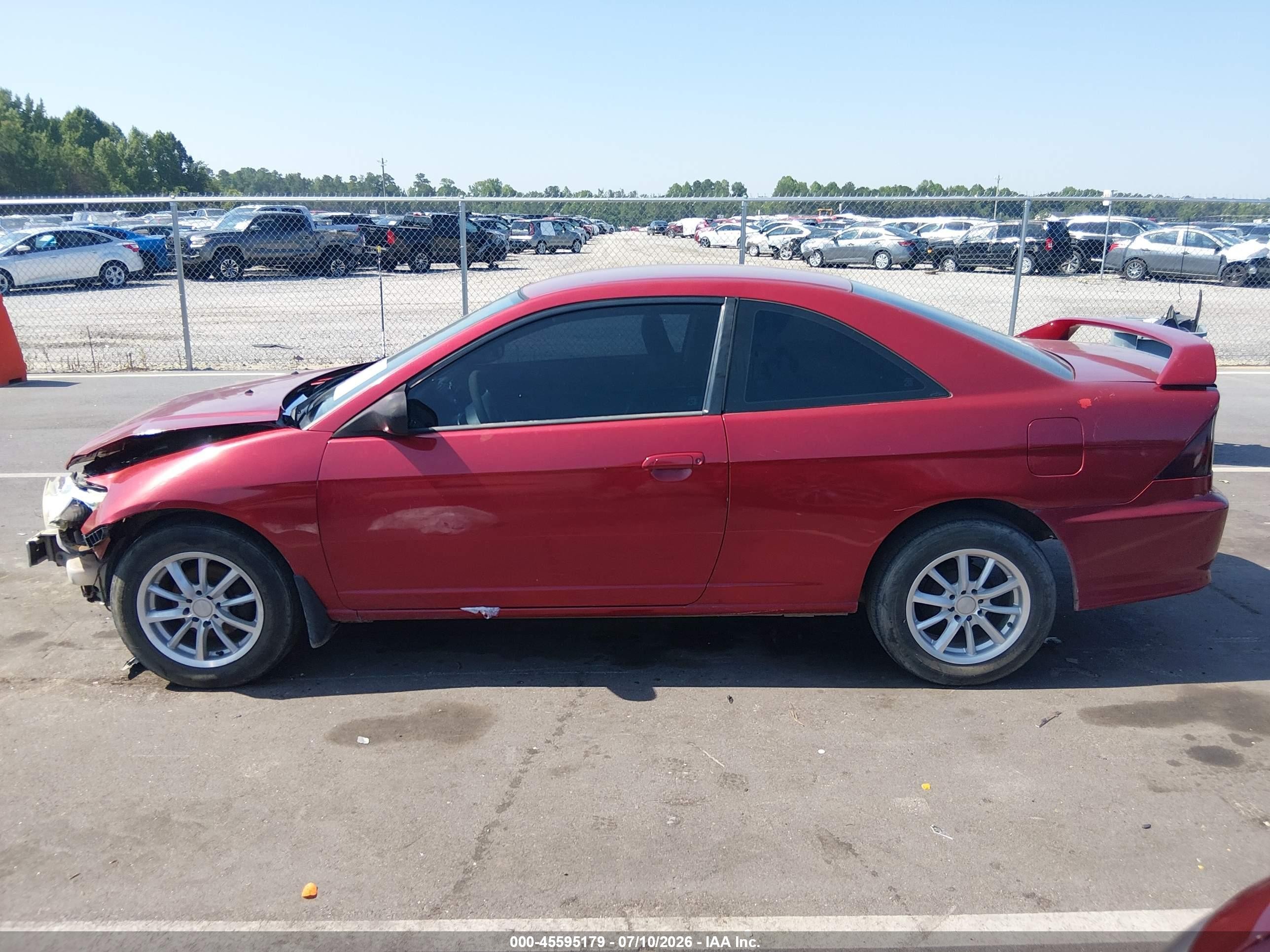 2005 Honda Civic Lx Red vin: 1HGEM22535L043866