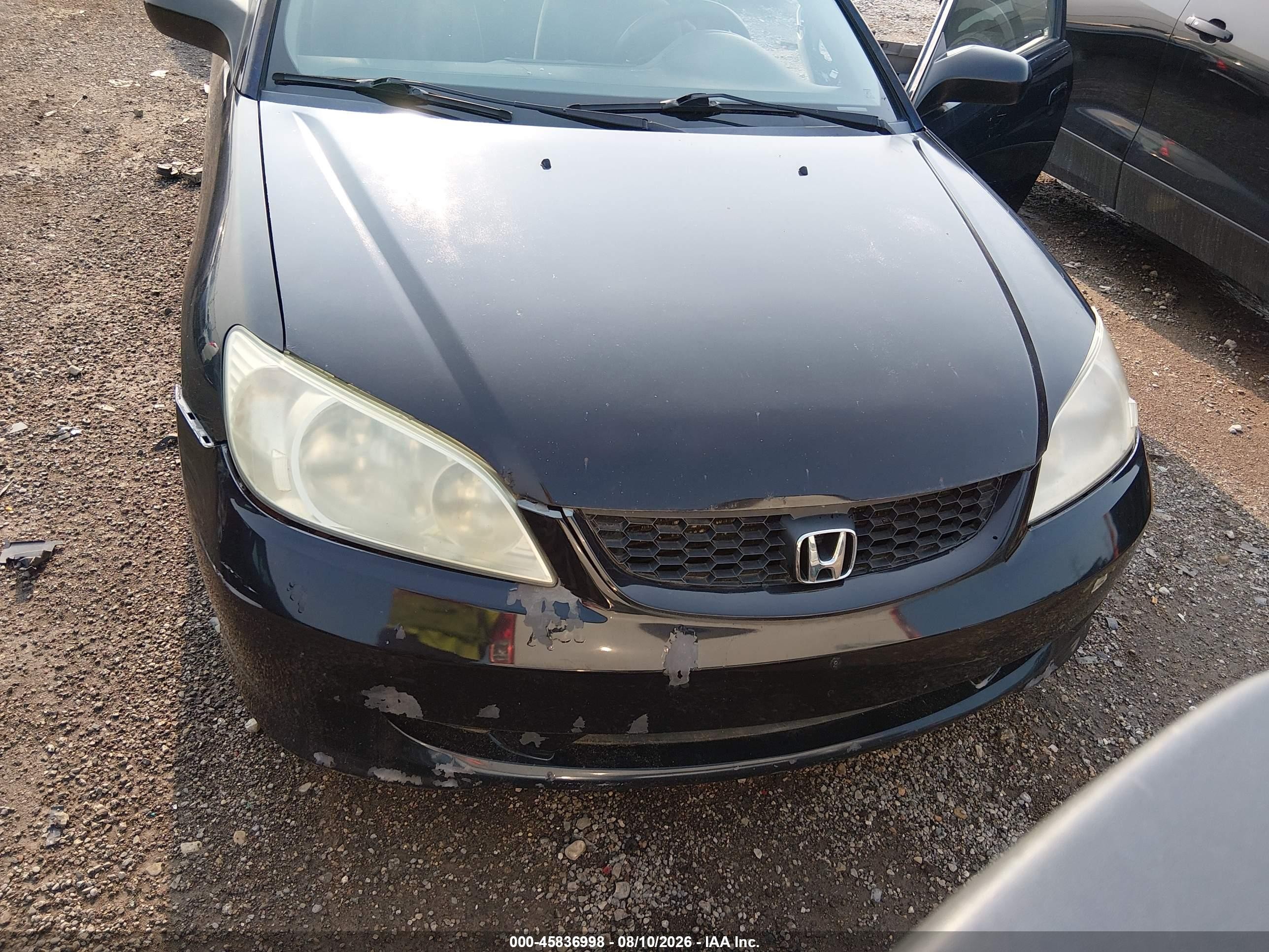 2005 Honda Civic Lx Black vin: 1HGEM22535L044578