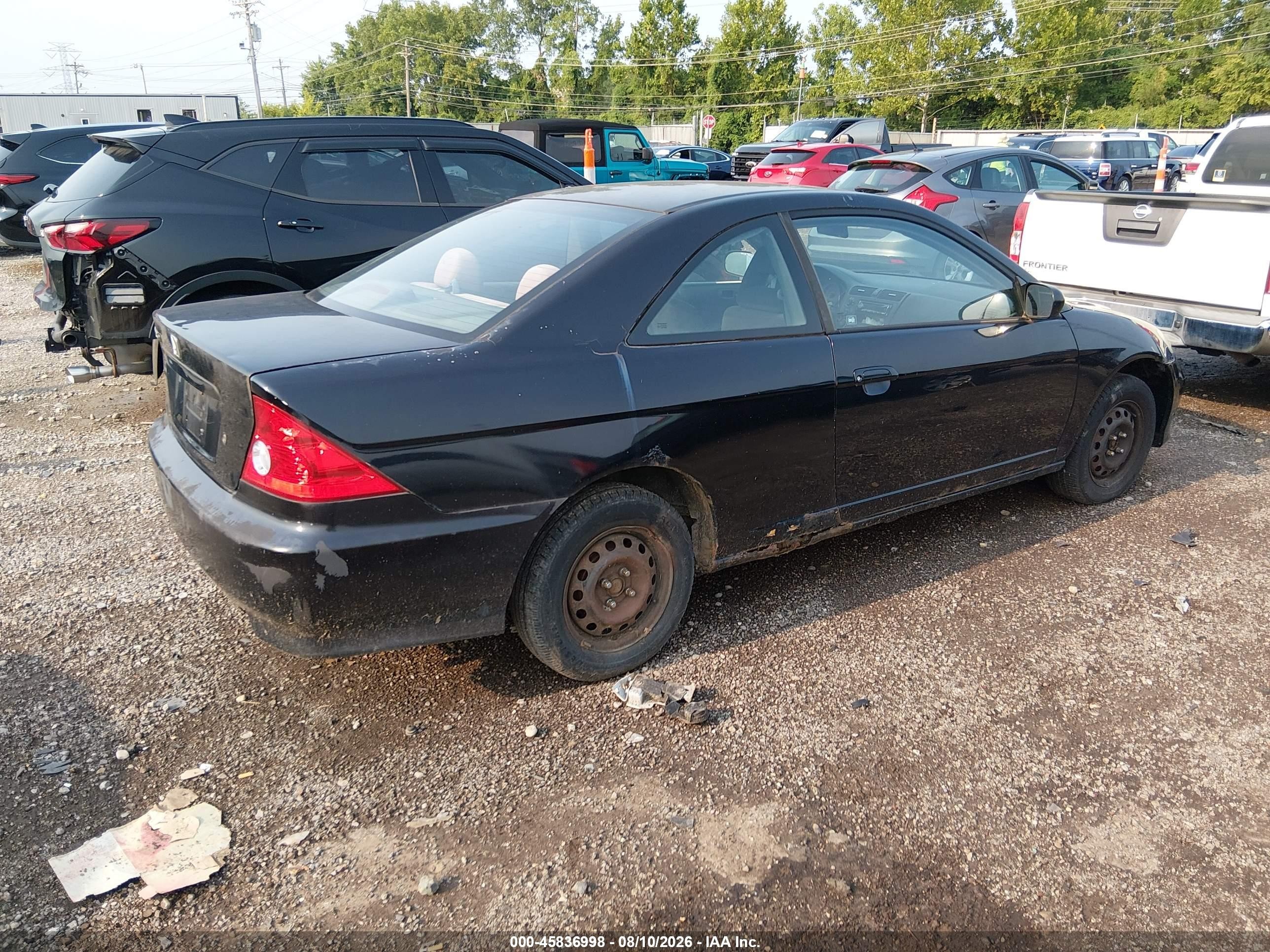 2005 Honda Civic Lx Black vin: 1HGEM22535L044578