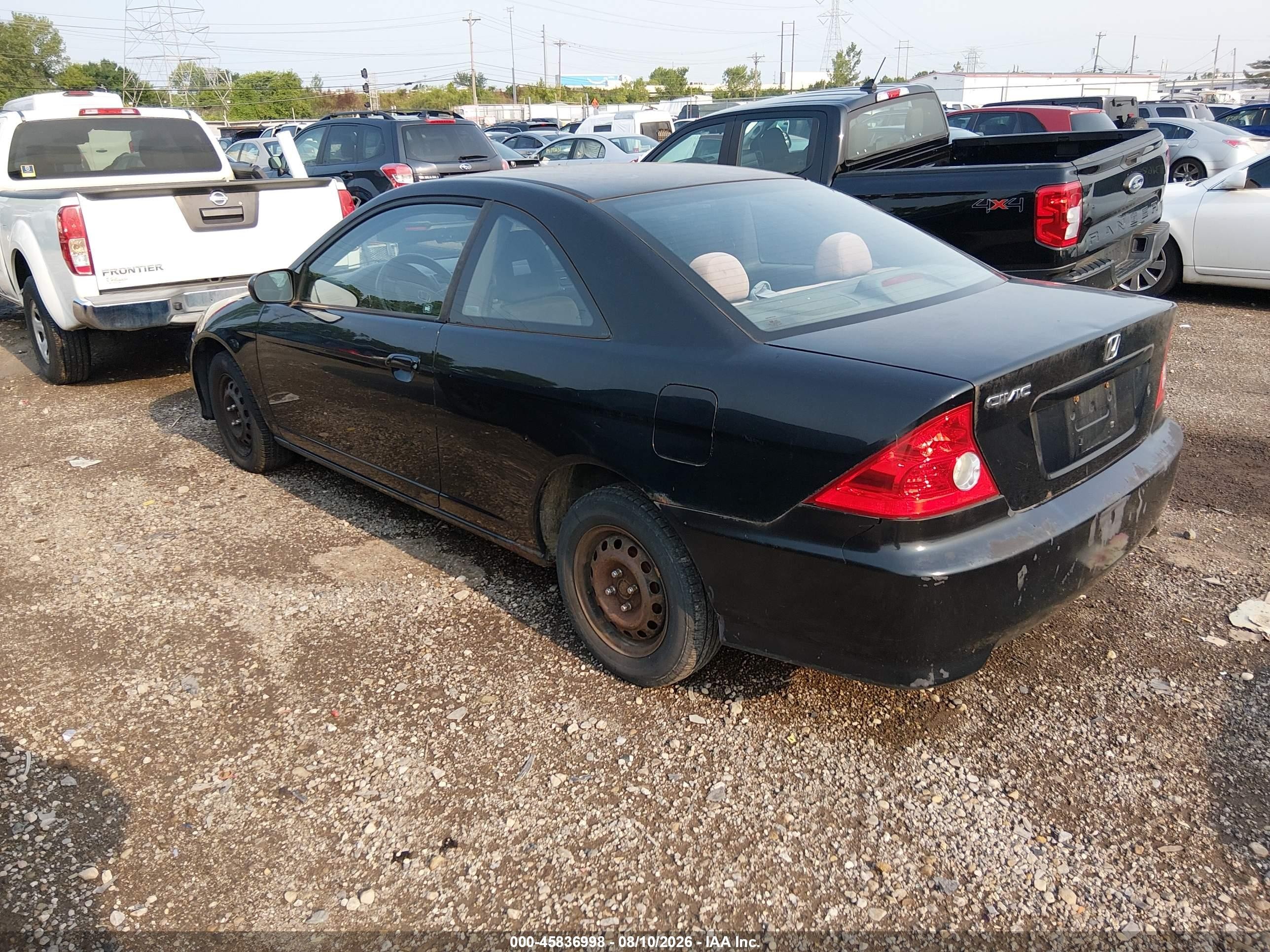 2005 Honda Civic Lx Black vin: 1HGEM22535L044578