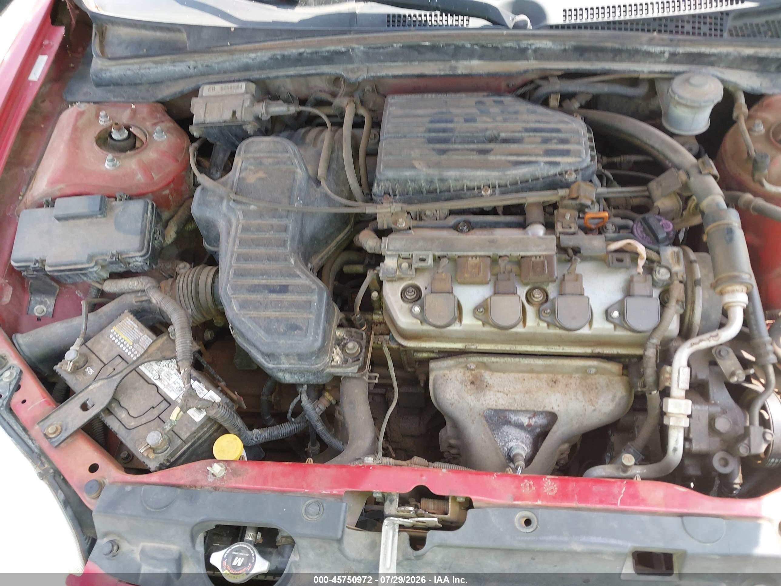 2001 Honda Civic Lx Red vin: 1HGEM22541L056779