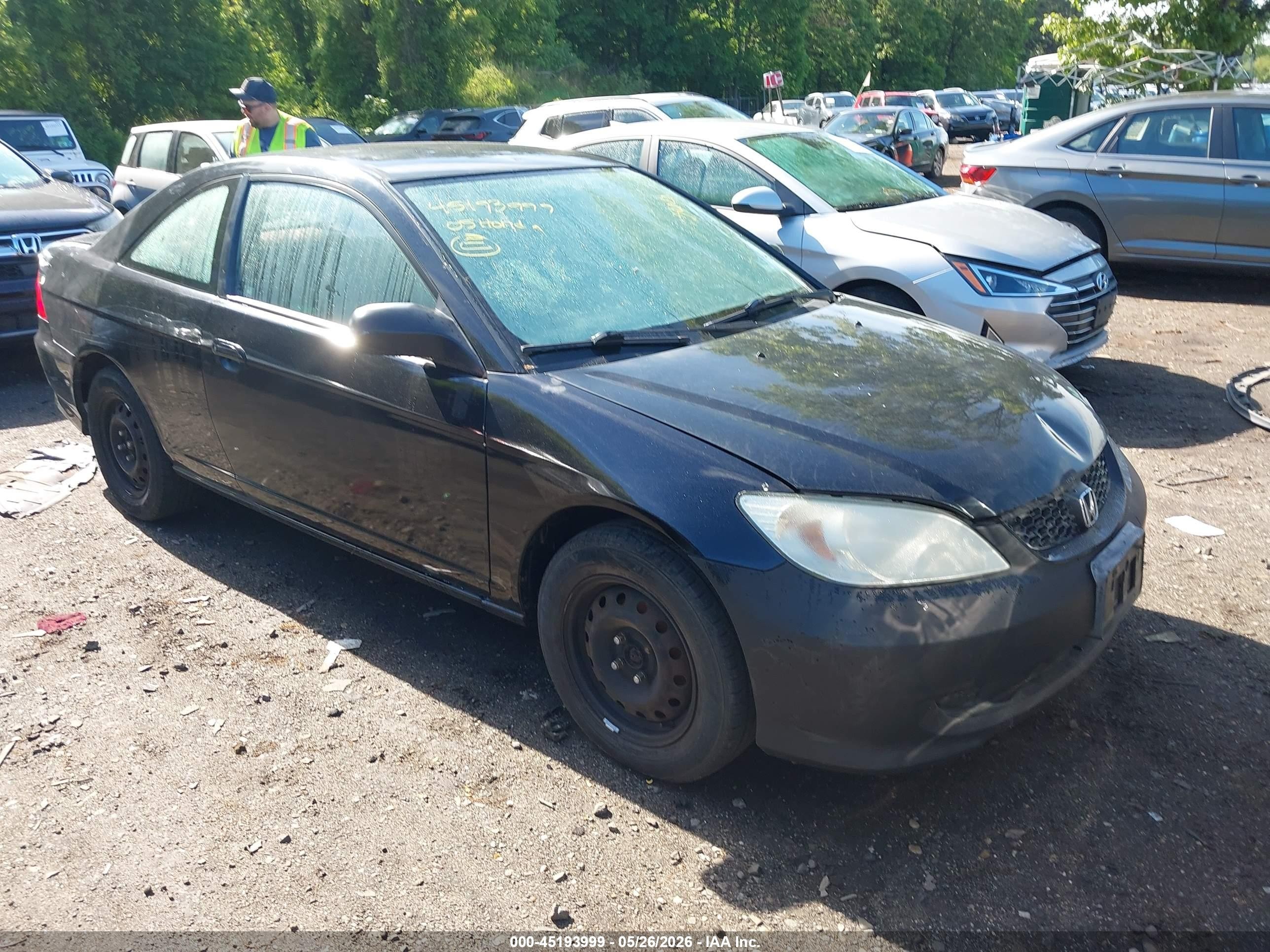2005 Honda Civic Lx Черный vin: 1HGEM22545L061695