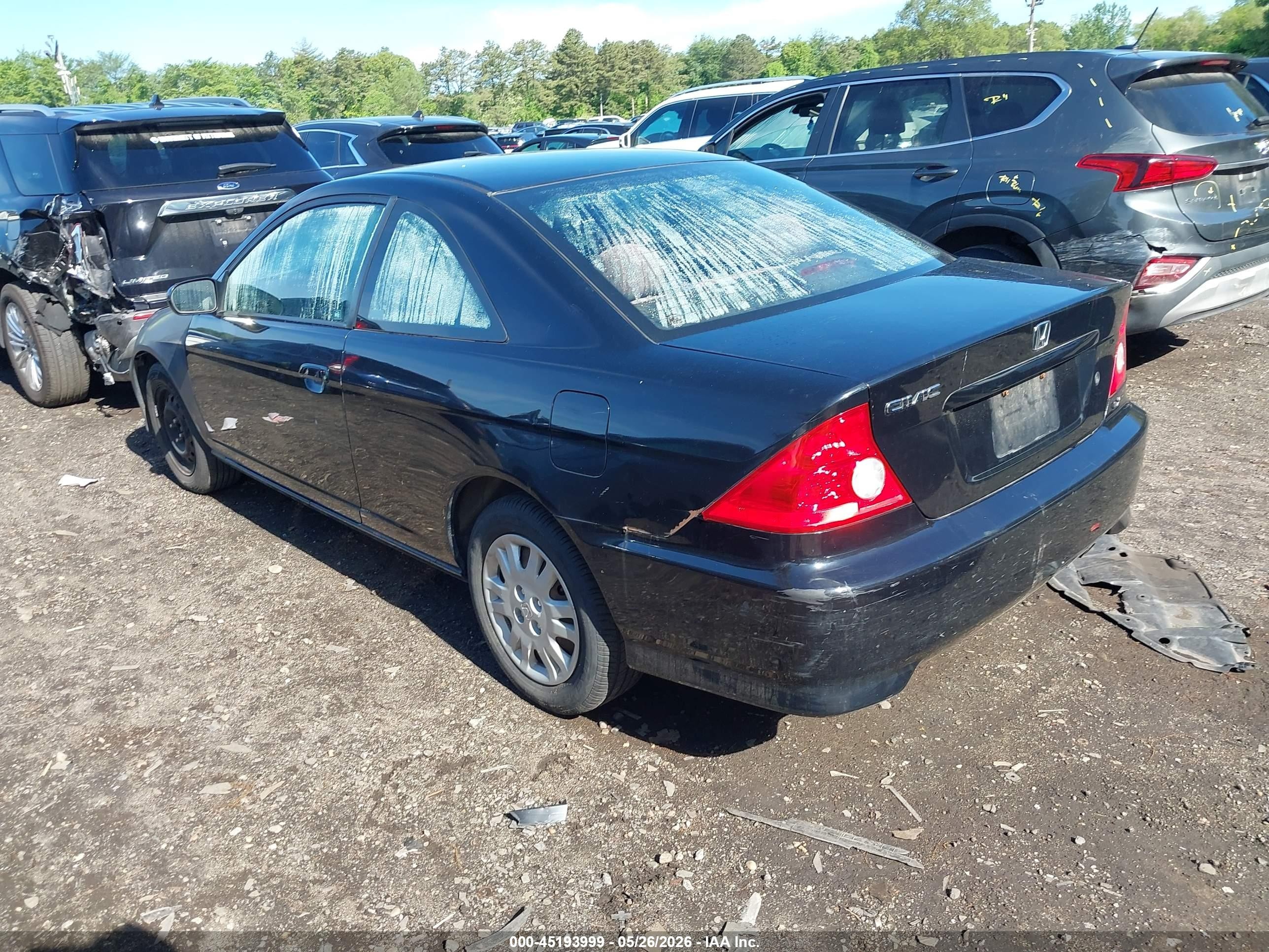 2005 Honda Civic Lx Черный vin: 1HGEM22545L061695
