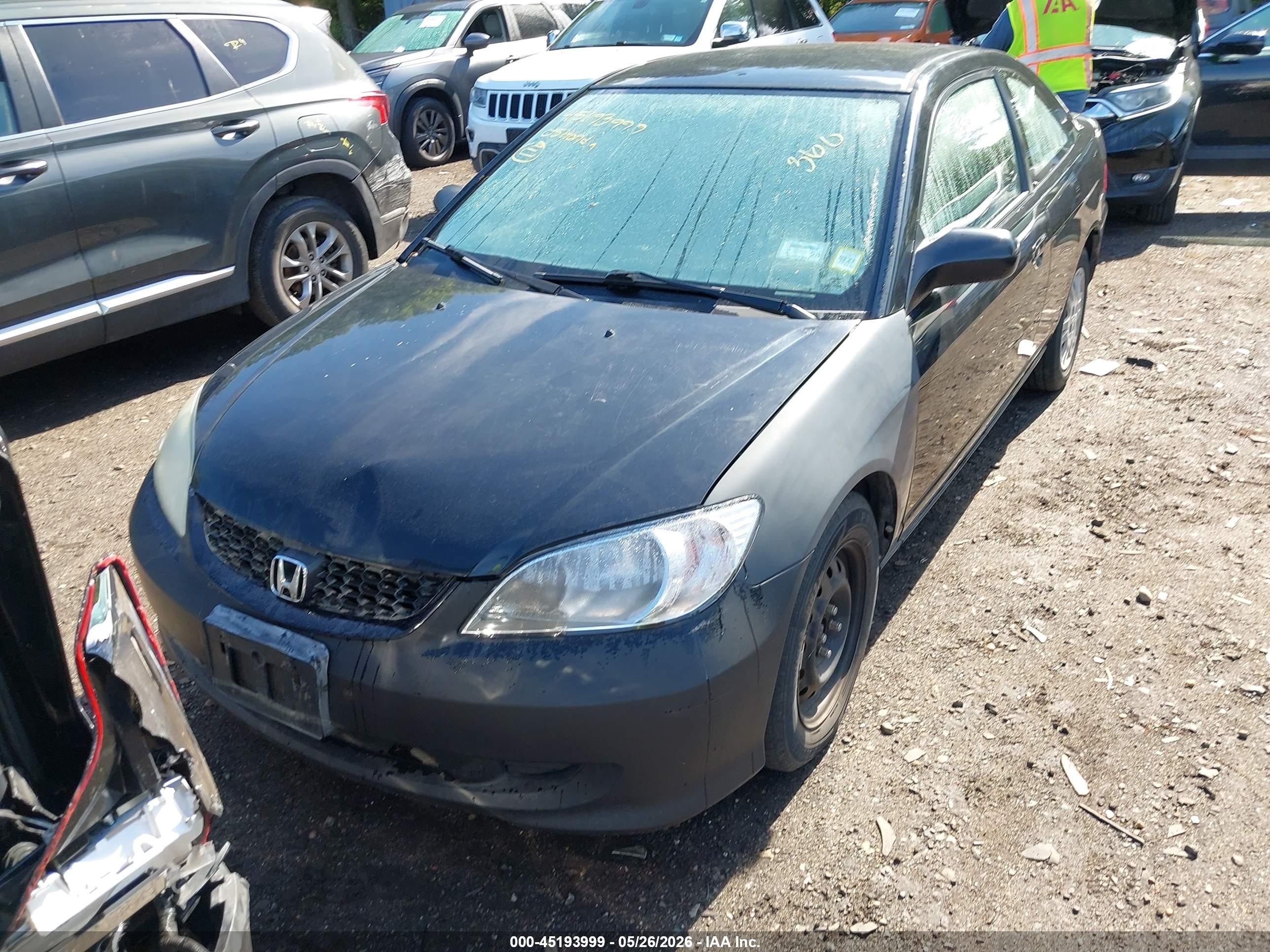 2005 Honda Civic Lx Черный vin: 1HGEM22545L061695