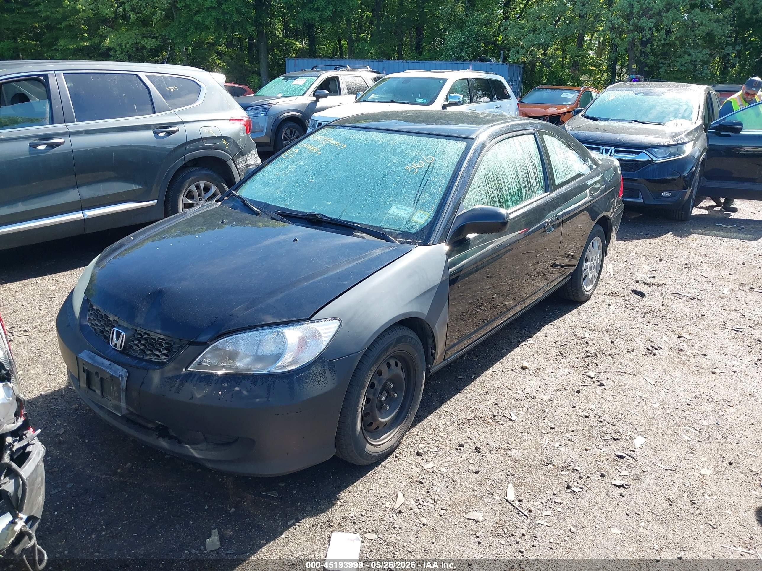 2005 Honda Civic Lx Черный vin: 1HGEM22545L061695