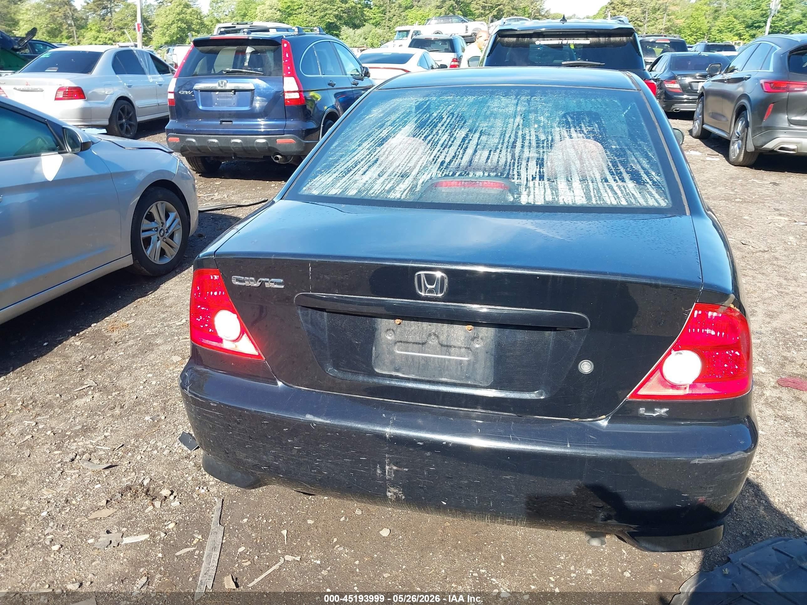 2005 Honda Civic Lx Черный vin: 1HGEM22545L061695