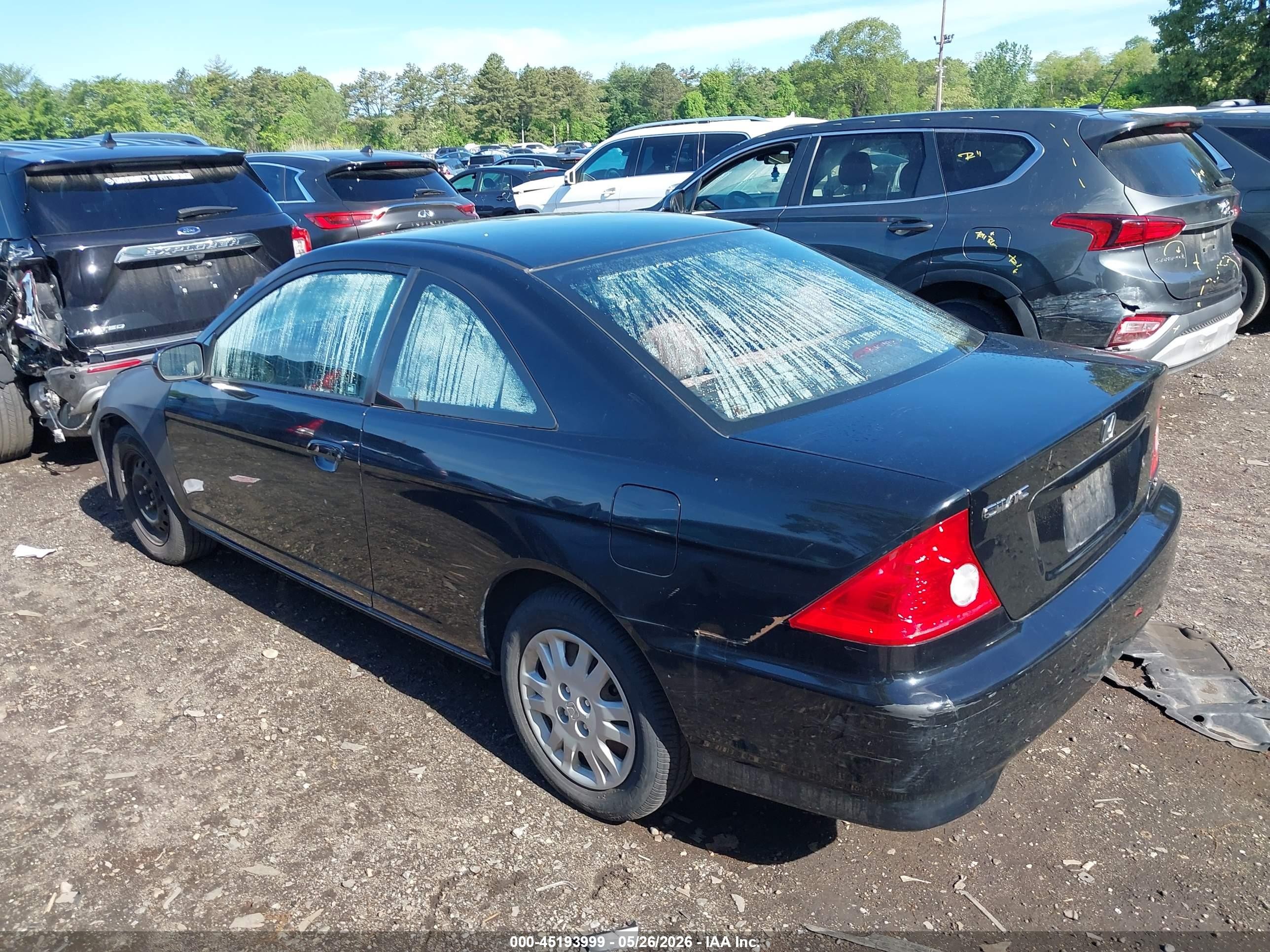 2005 Honda Civic Lx Черный vin: 1HGEM22545L061695