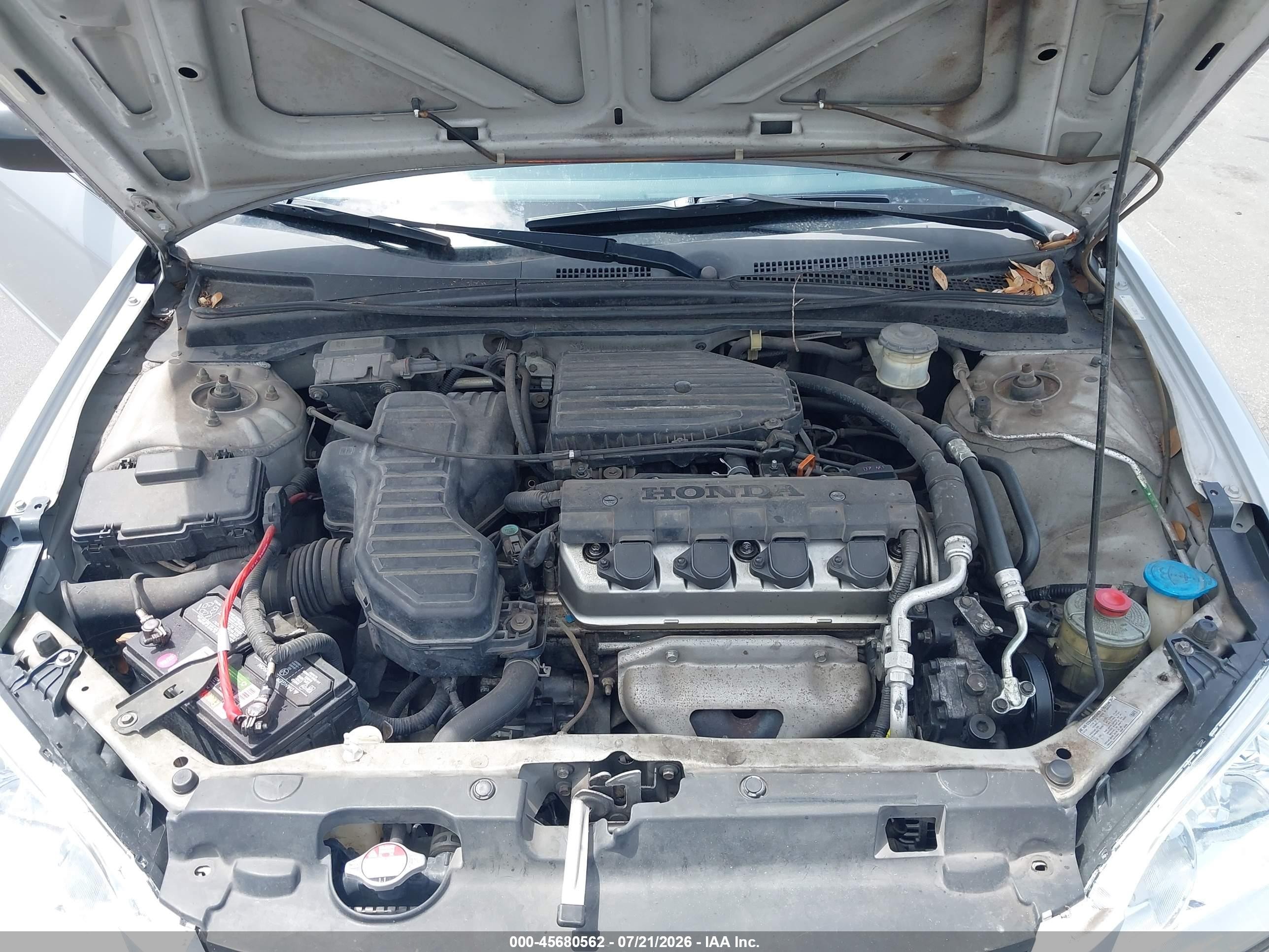 2005 Honda Civic Lx Silver vin: 1HGEM22555L037812