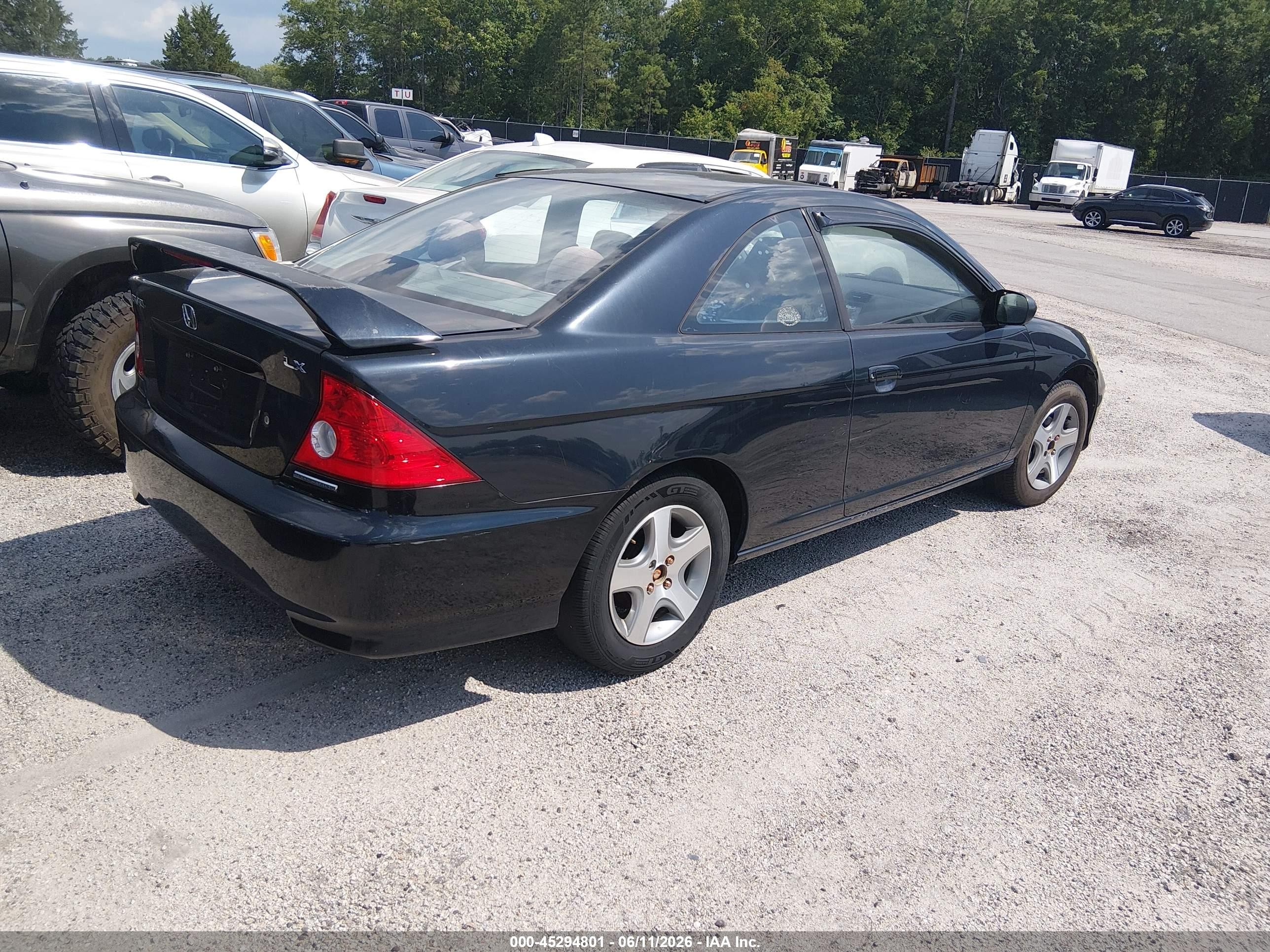 2005 Honda Civic Lx Black vin: 1HGEM22555L079591