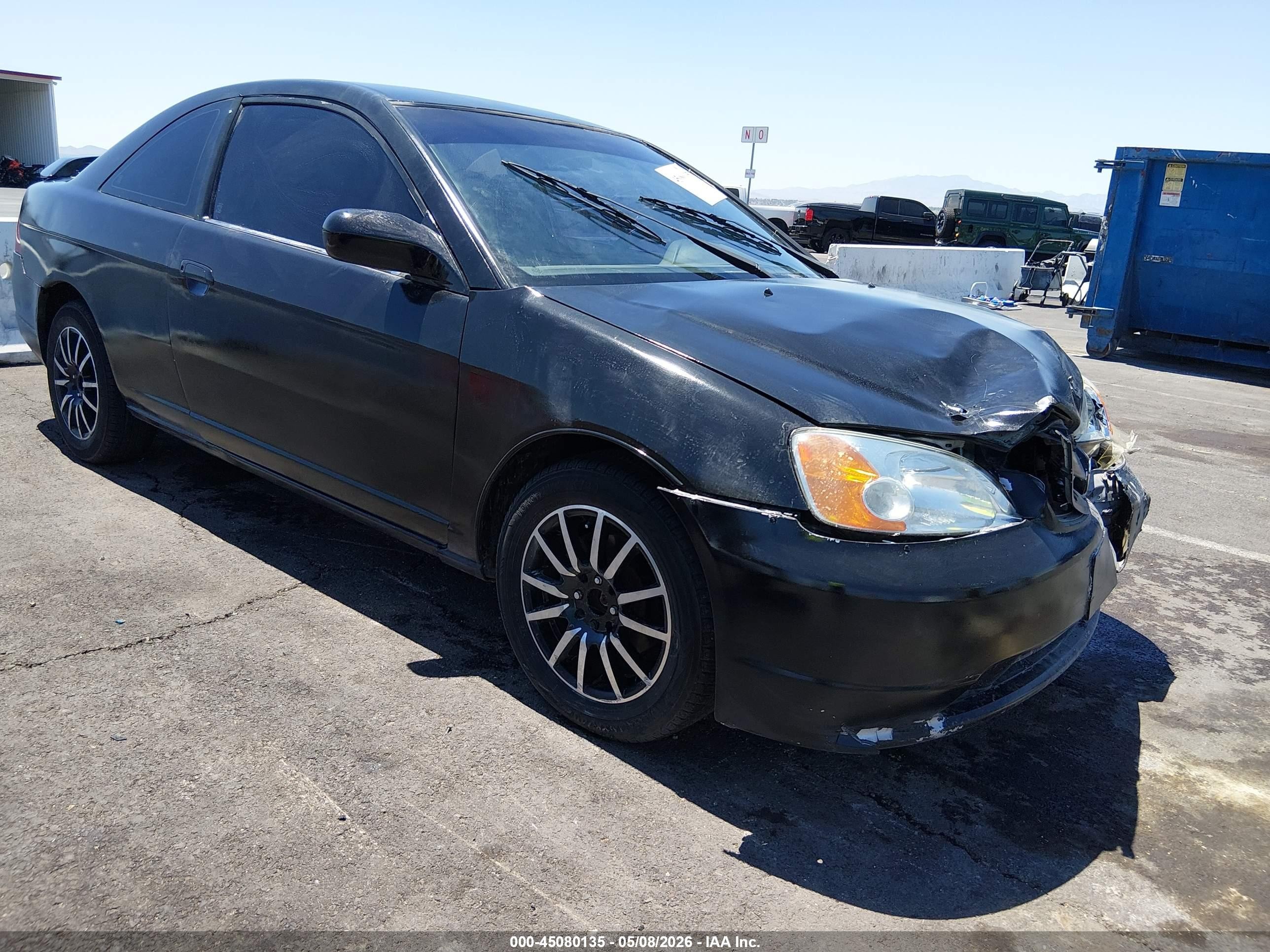 2001 Honda Civic Lx Black vin: 1HGEM22561L114777