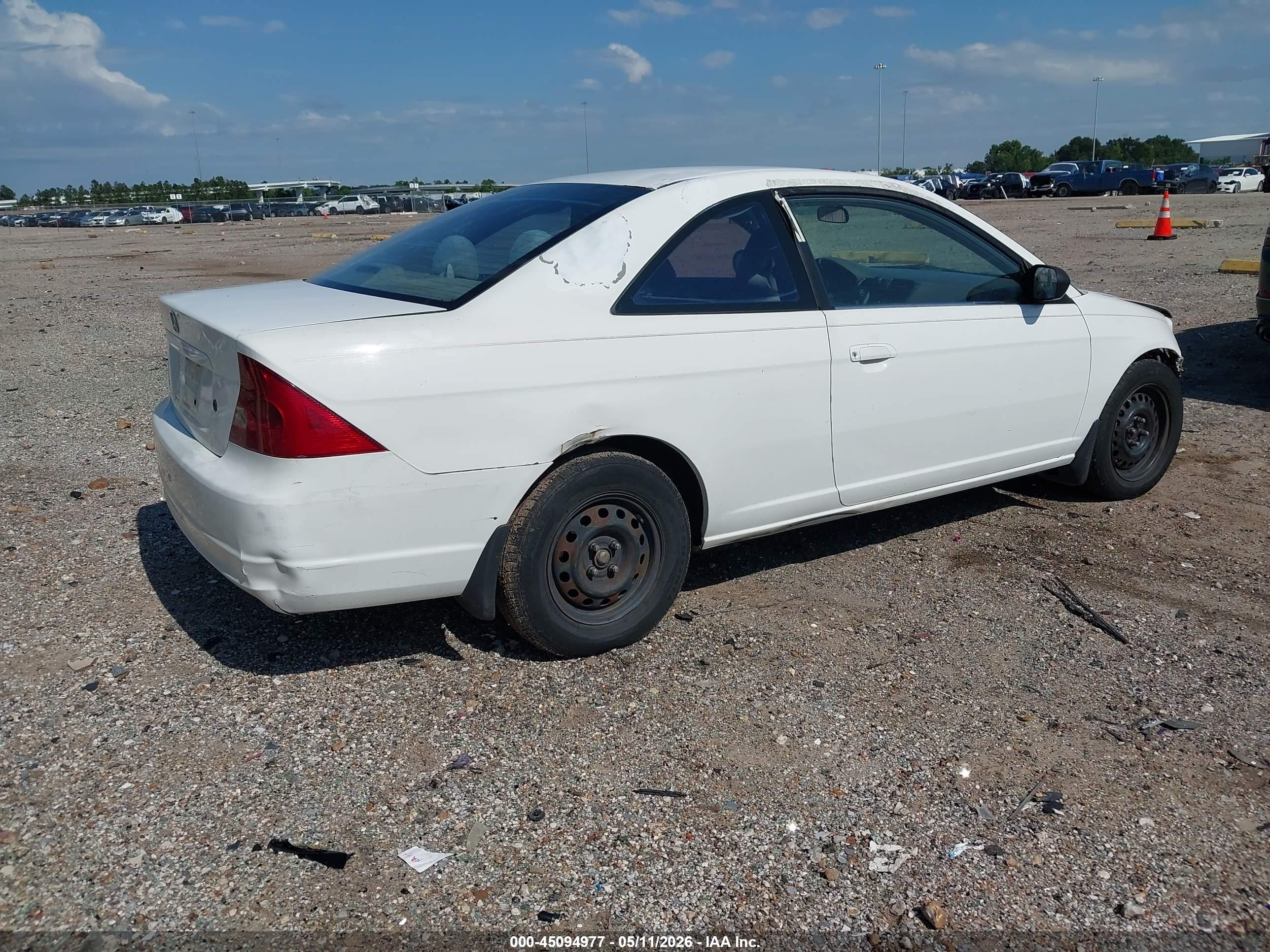 2003 Honda Civic Lx White vin: 1HGEM22563L008638