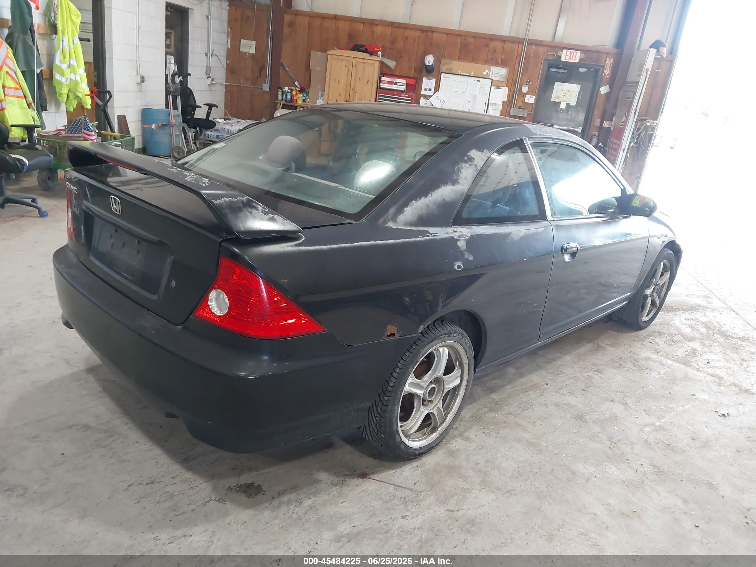 2004 Honda Civic Lx Black vin: 1HGEM22564L010584