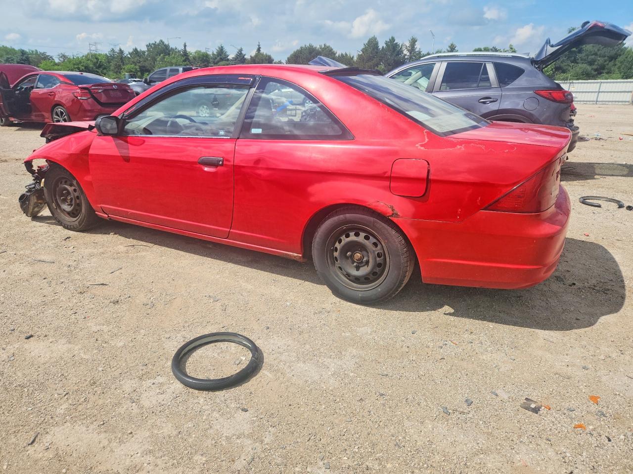 2001 Honda Civic Lx Red vin: 1HGEM22571L064200