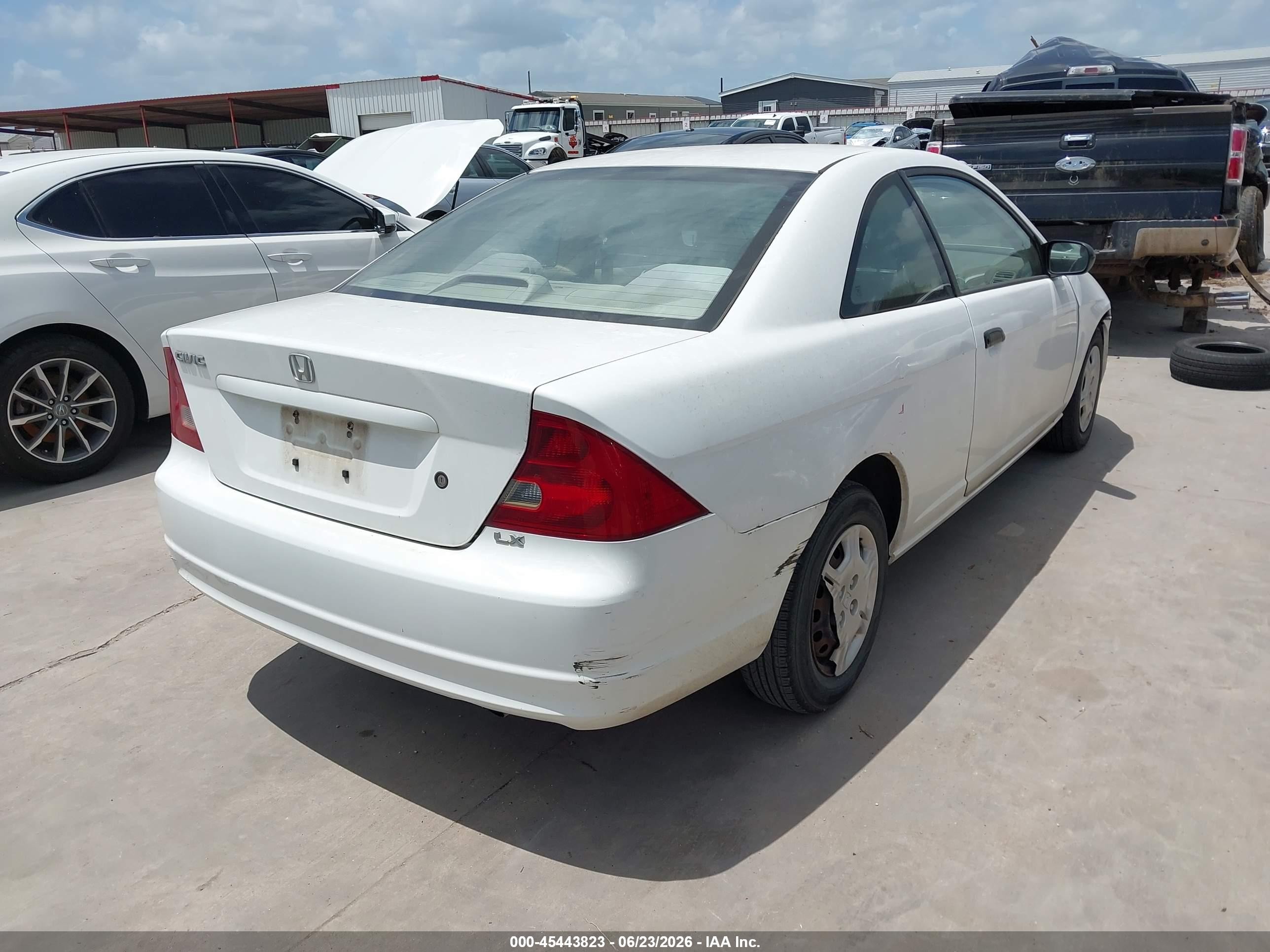 2001 Honda Civic Lx White vin: 1HGEM22571L094149