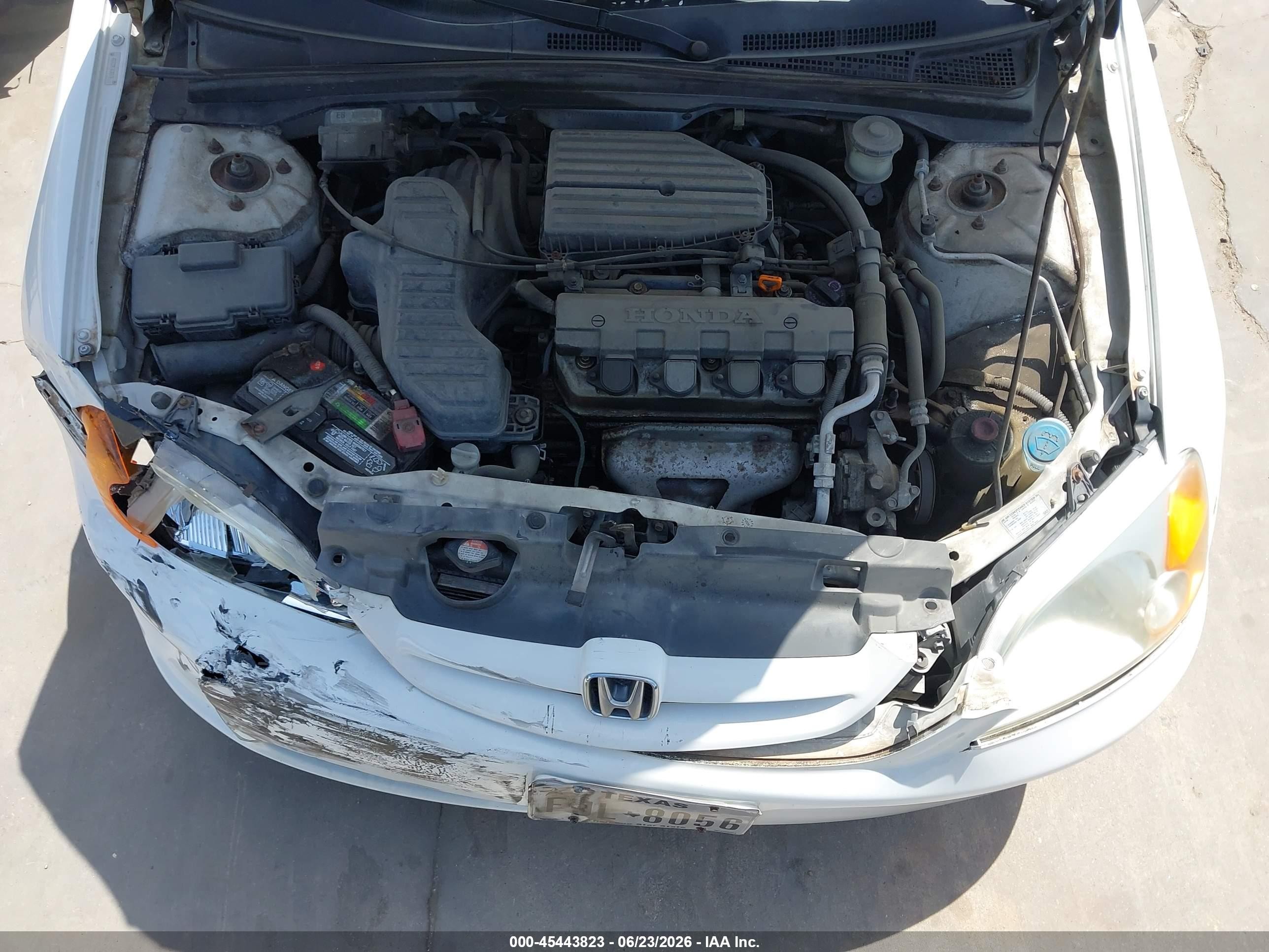 2001 Honda Civic Lx White vin: 1HGEM22571L094149